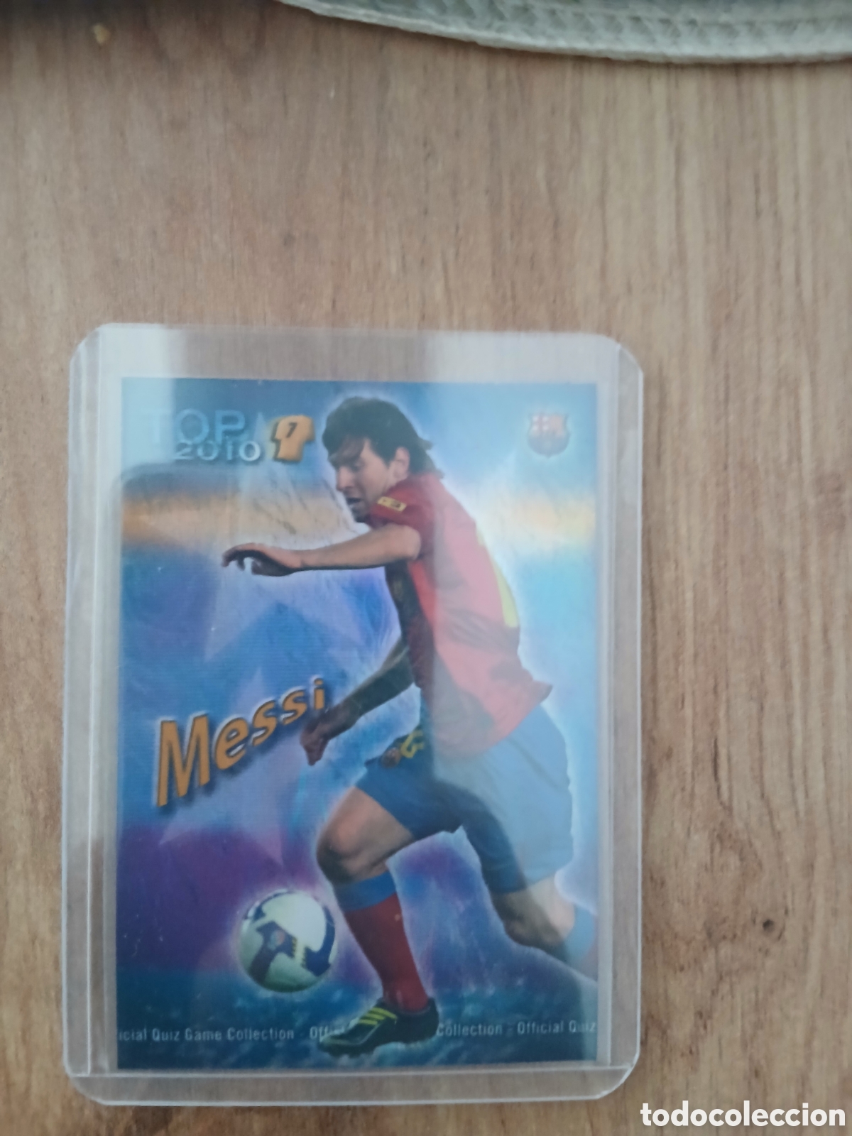 Cromos de f&uacute;tbol: Mundicromo fichas Liga 2009 2010 09 10 Messi top fondo azul jaspeado n&deg; 595 Barcelona