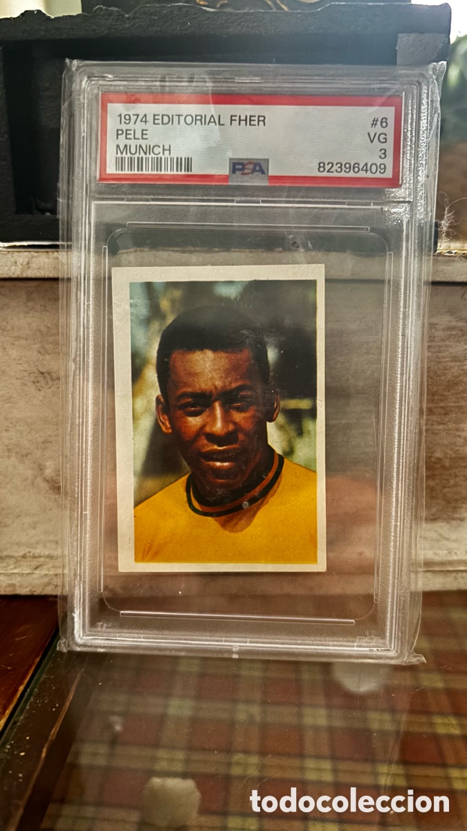Cromos de f&uacute;tbol: Pele 1974 ed. Fher PSA 3