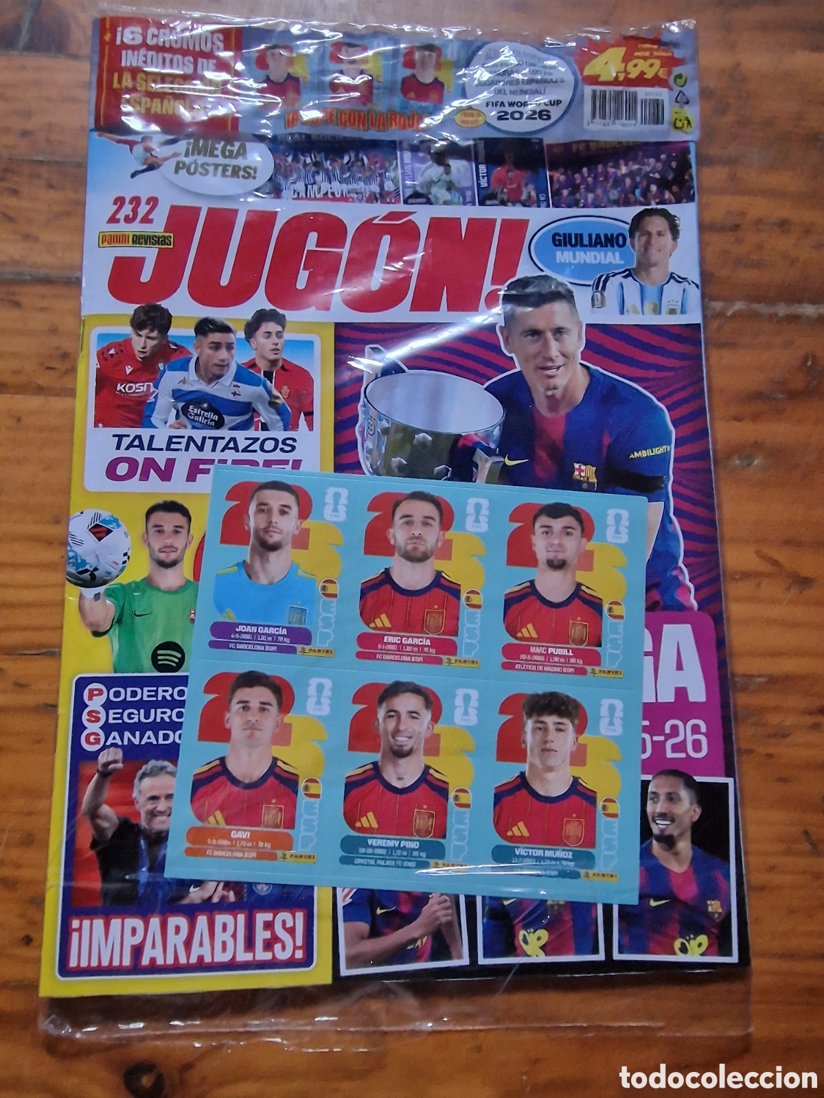 Fu&szlig;ball-Sticker: Revista jugon n&uacute;mero 232,sin uso,cromos selecci&oacute;n espa&ntilde;ola, ideal coleccionista