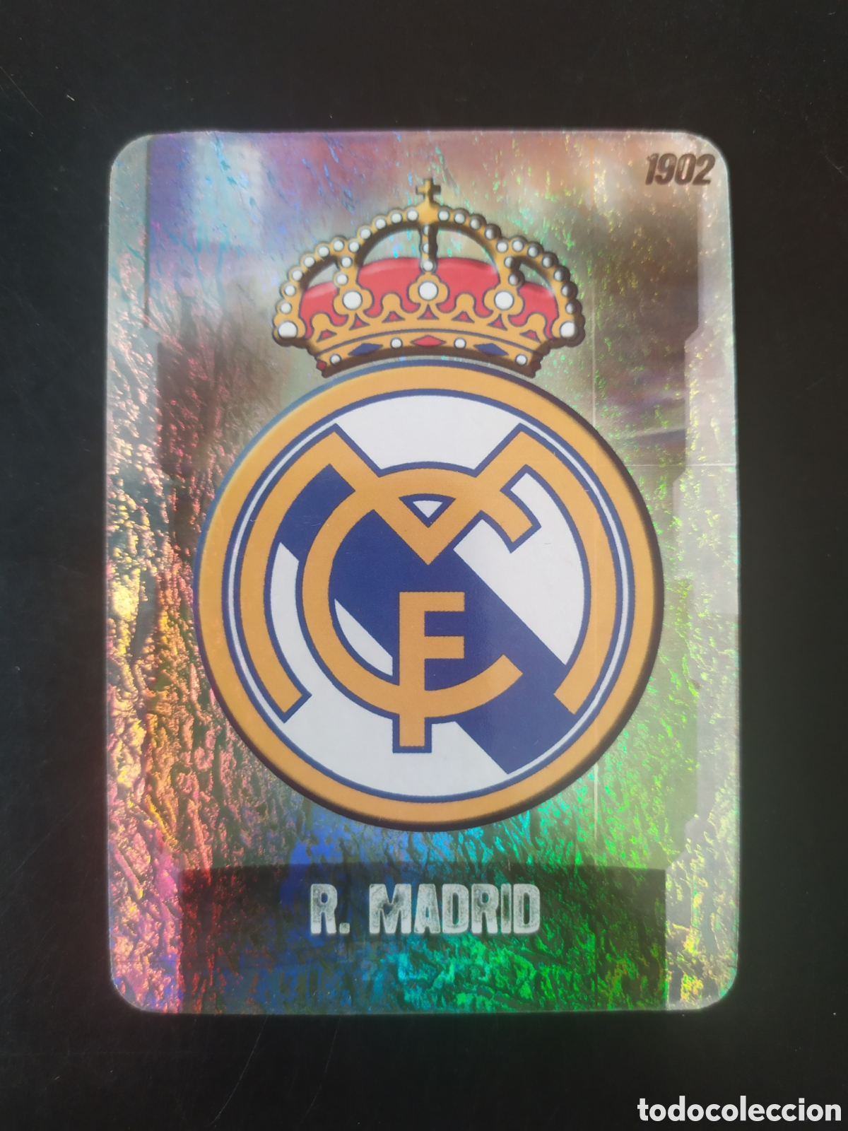 Cromos de f&uacute;tbol: Mundicromo fichas Liga 2008 2009 08 09 escudo jaspeado puntas redondas n&deg; 1 Real Madrid