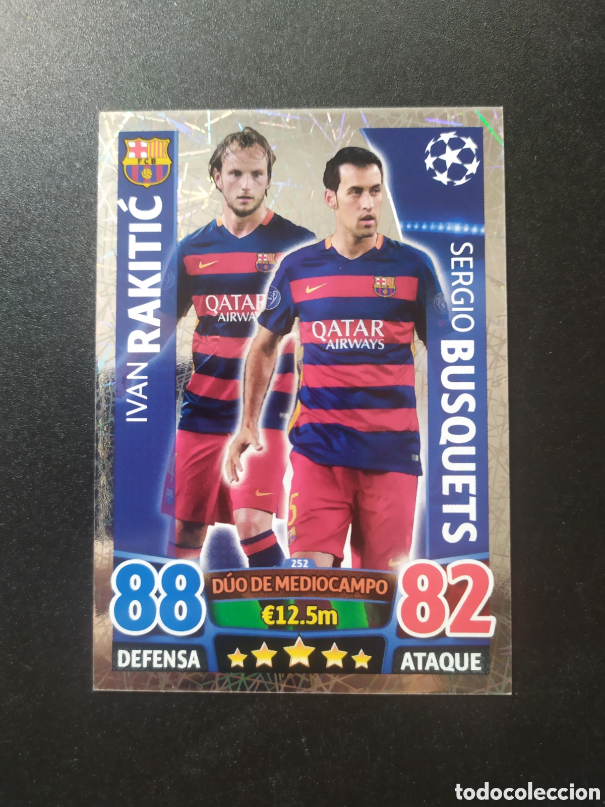 Cromos de Futebol: UEFA Champions match attax topps 2015 2016 15 16 Rakitic Busquets n&deg; 252 Barcelona