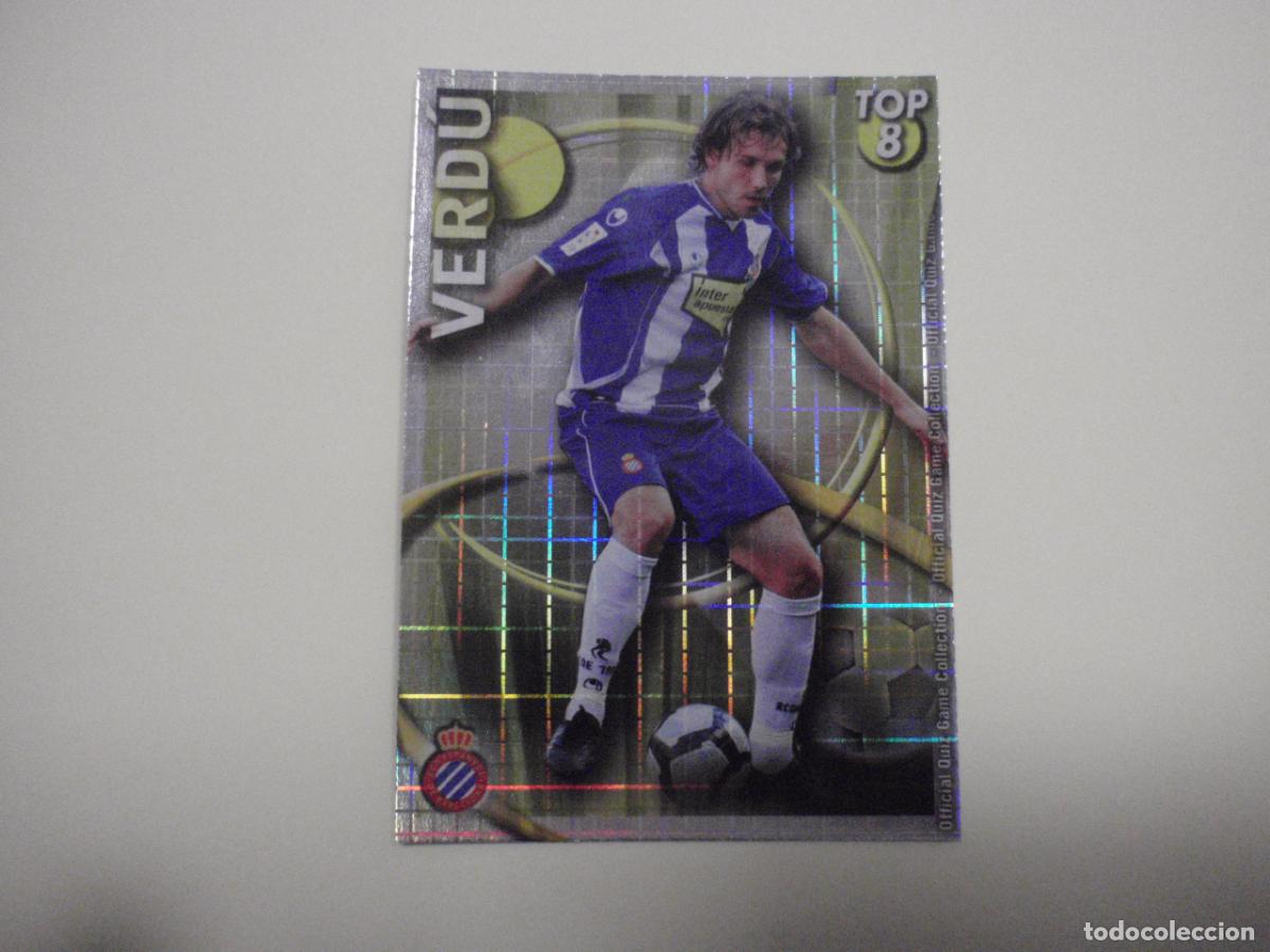Cartes &agrave; collectionner de Football: 609 VERD&Uacute; Espanyol TOP 8 BRILLO AMARILLO CUADRADOS. LAS FICHAS QUIZ DE LA LIGA 2010 2011 MUNDICROMO