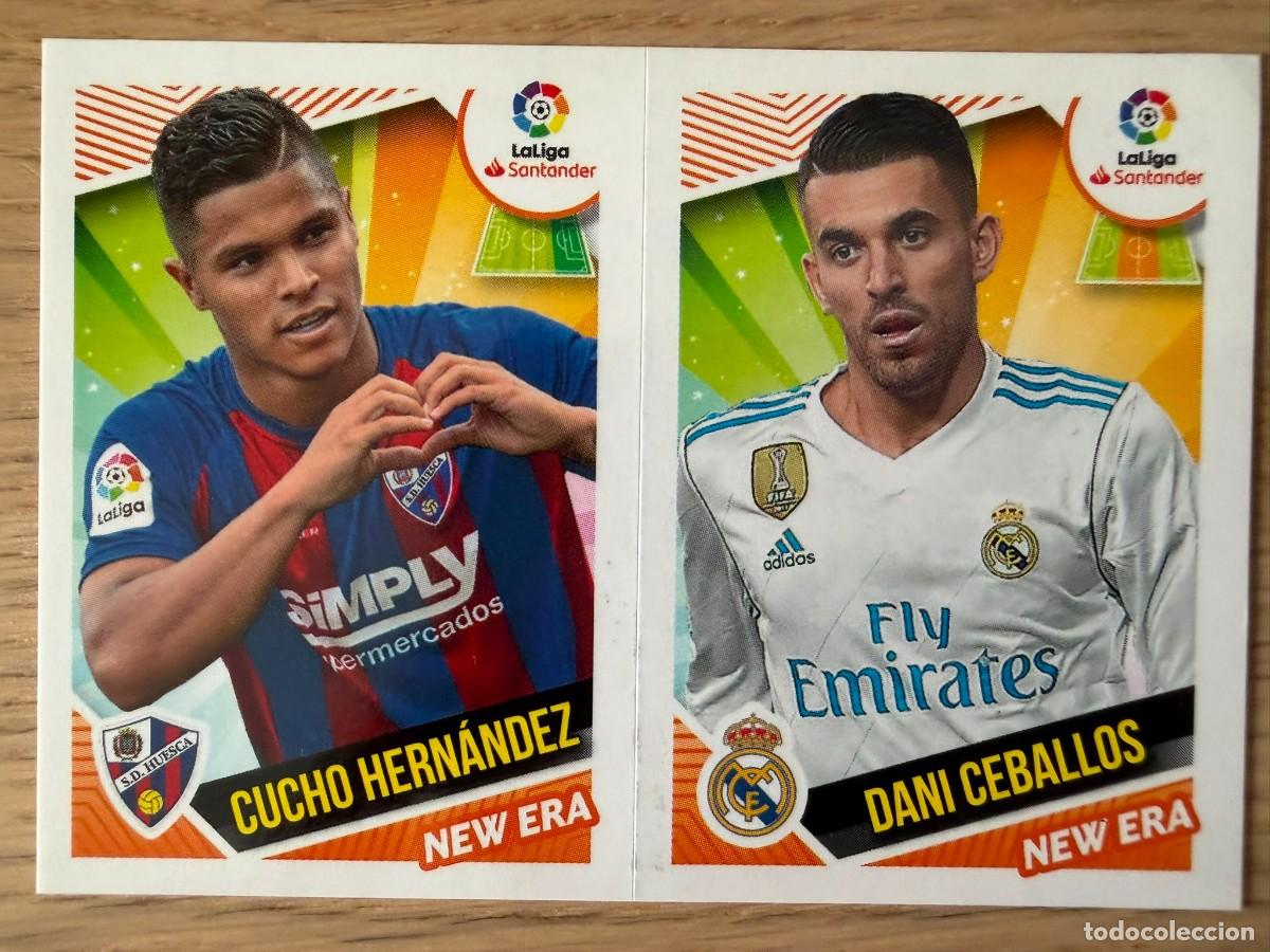 Cromos de Futebol: 4 NEW ERA CEBALLOS MADRID CUCHO HUESCA 18 19 2018 2019 LIGA SANTANDER COLECCIONES ESTE SIN PEGAR
