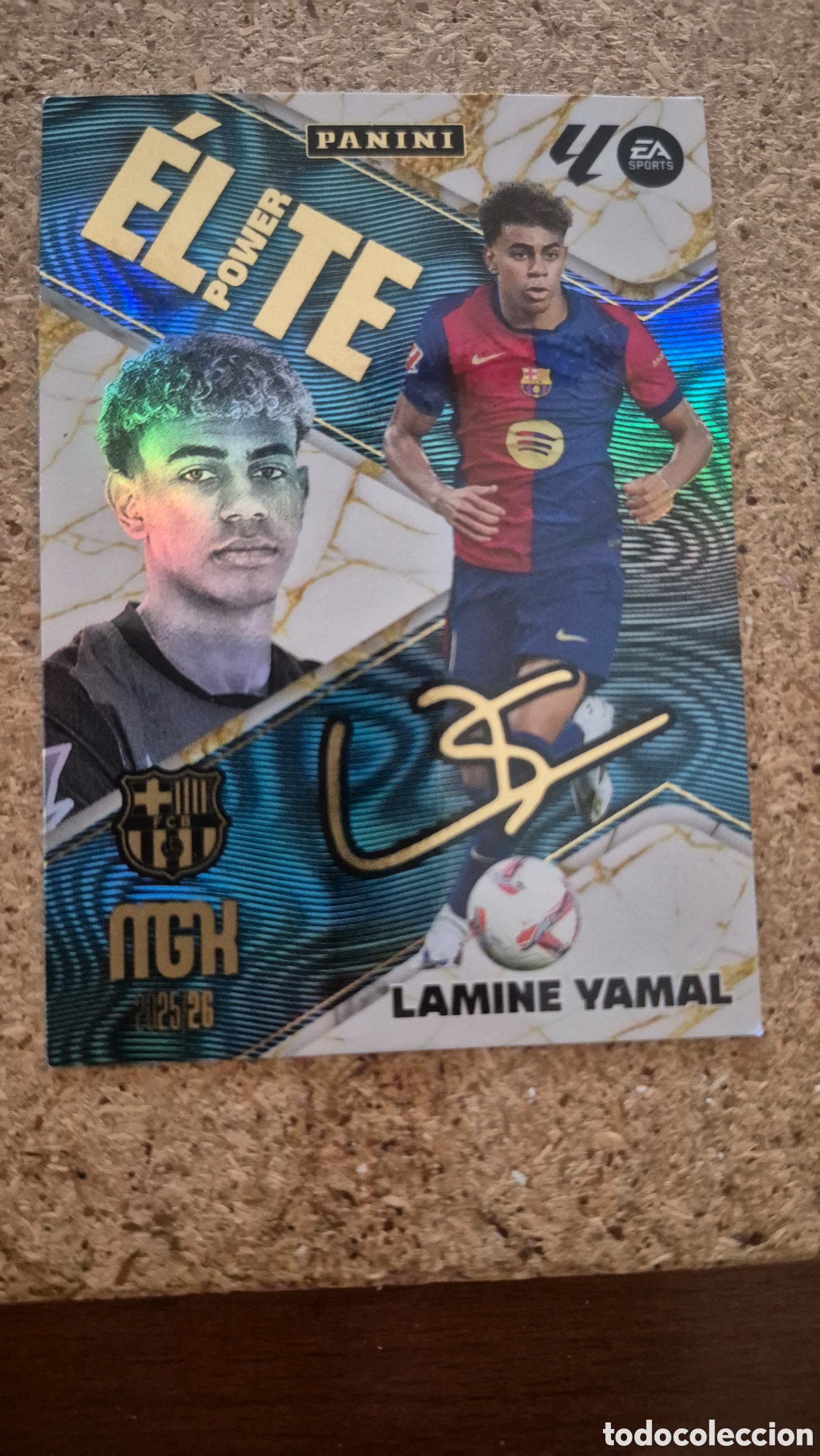 Cromos de f&uacute;tbol: P9 LAMINE YAMAL ELITE POWER FIRMADA MEGACRACKS 25 26 MGK 2025 2026