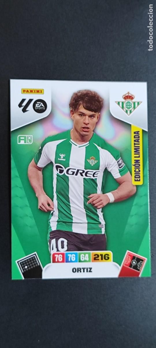 Cromos de f&uacute;tbol: ADRENALYN XL LA LIGA 25/26 CARD EDICION LIMITADA ORTIZ REAL BETIS # PANINI