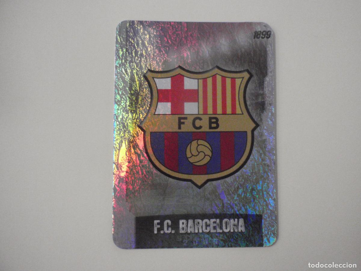 Cromos de f&uacute;tbol: 55 Escudo Barcelona JASPEADO Puntas redondas. LAS FICHAS QUIZ DE LA LIGA 2008 2009 MUNDICROMO. 08 09