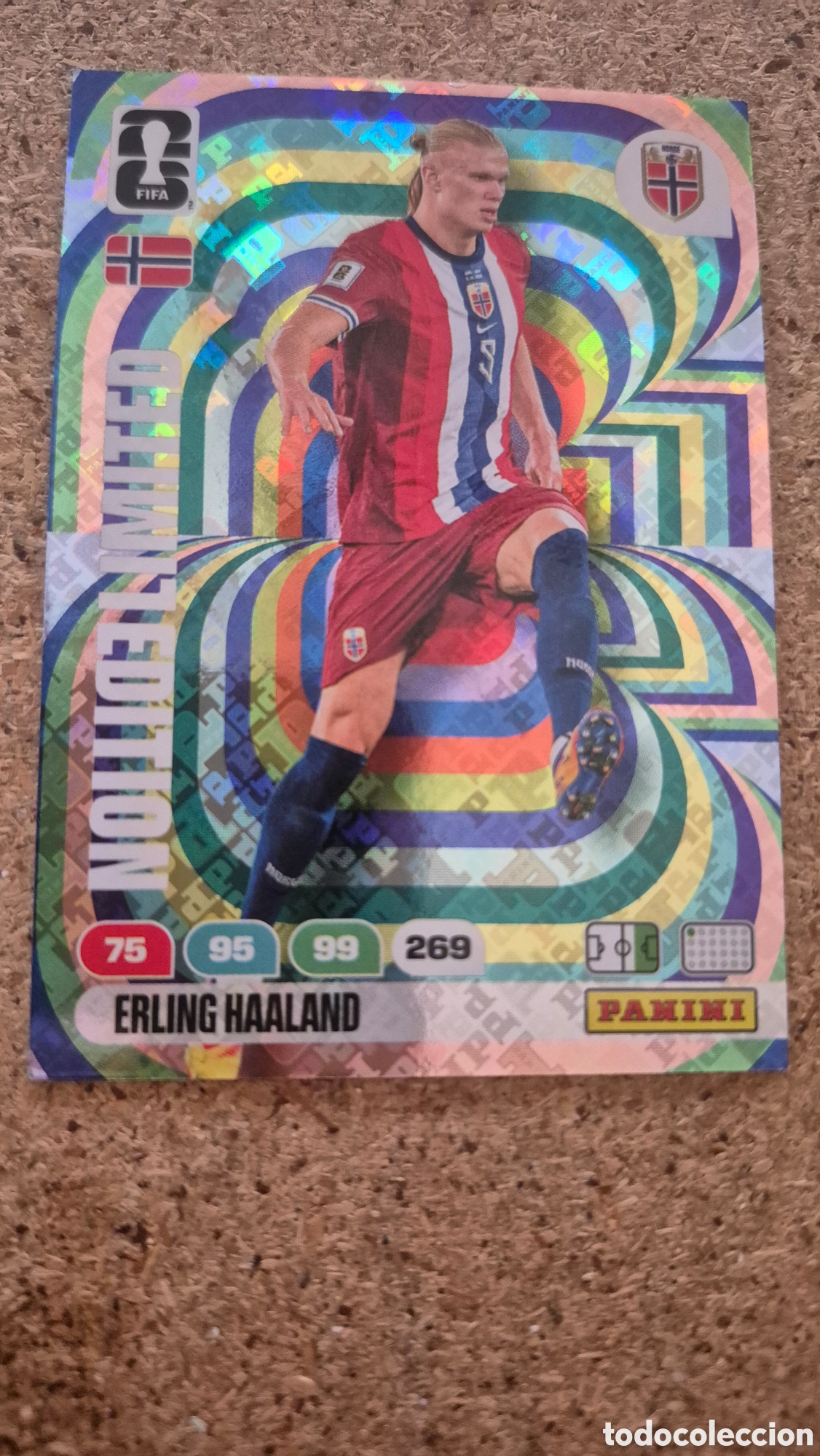 Cromos de f&uacute;tbol: ERLING HAALAND EDICI&Oacute;N LIMITADA LIMITED NORUEGA NORWAY ADRENALYN MUNDIAL FIFA WORLD CUP 2026 PANINI
