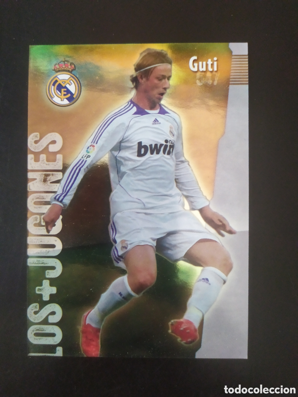 Football Stickers: Mundicromo fichas Liga 2008 2009 08 09 Guti brillo liso puntas cuadradas n&deg; 547 Real Madrid