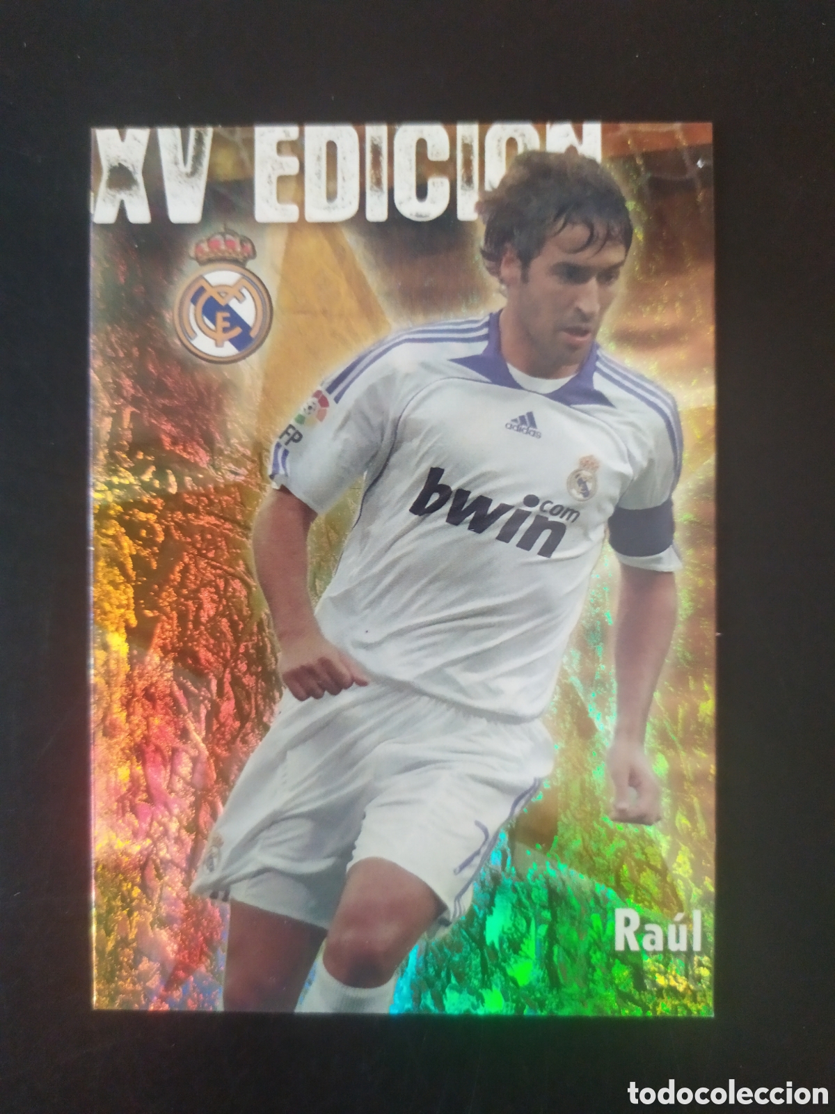 Football Stickers: Mundicromo fichas Liga 2008 2009 08 09 Ra&uacute;l jaspeado puntas cuadradas n&deg; 546 Real Madrid