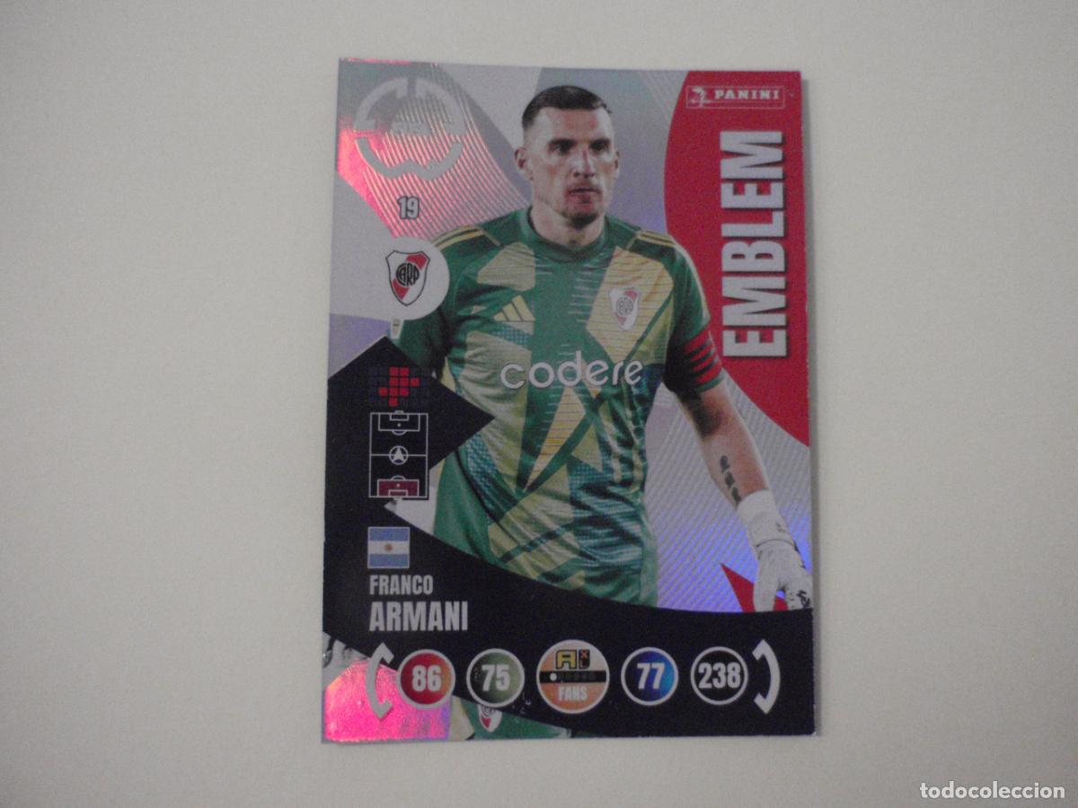 Football Stickers: 19 ARMANI River Plate EMBLEM Trading Card ADRENALYN CLUB WORLD CUP 2025 PANINI. Mundial de Clubes 25