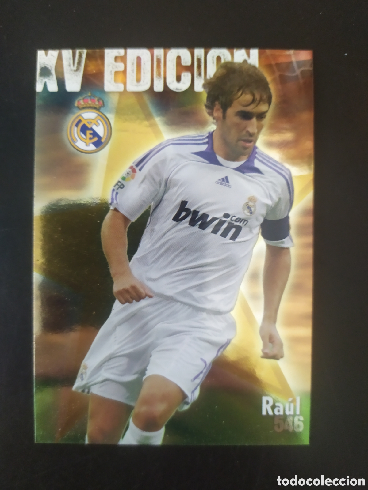 Fu&szlig;ball-Sticker: Mundicromo fichas Liga 2008 2009 08 09 Ra&uacute;l brillo liso puntas cuadradas n&deg; 546 Real Madrid