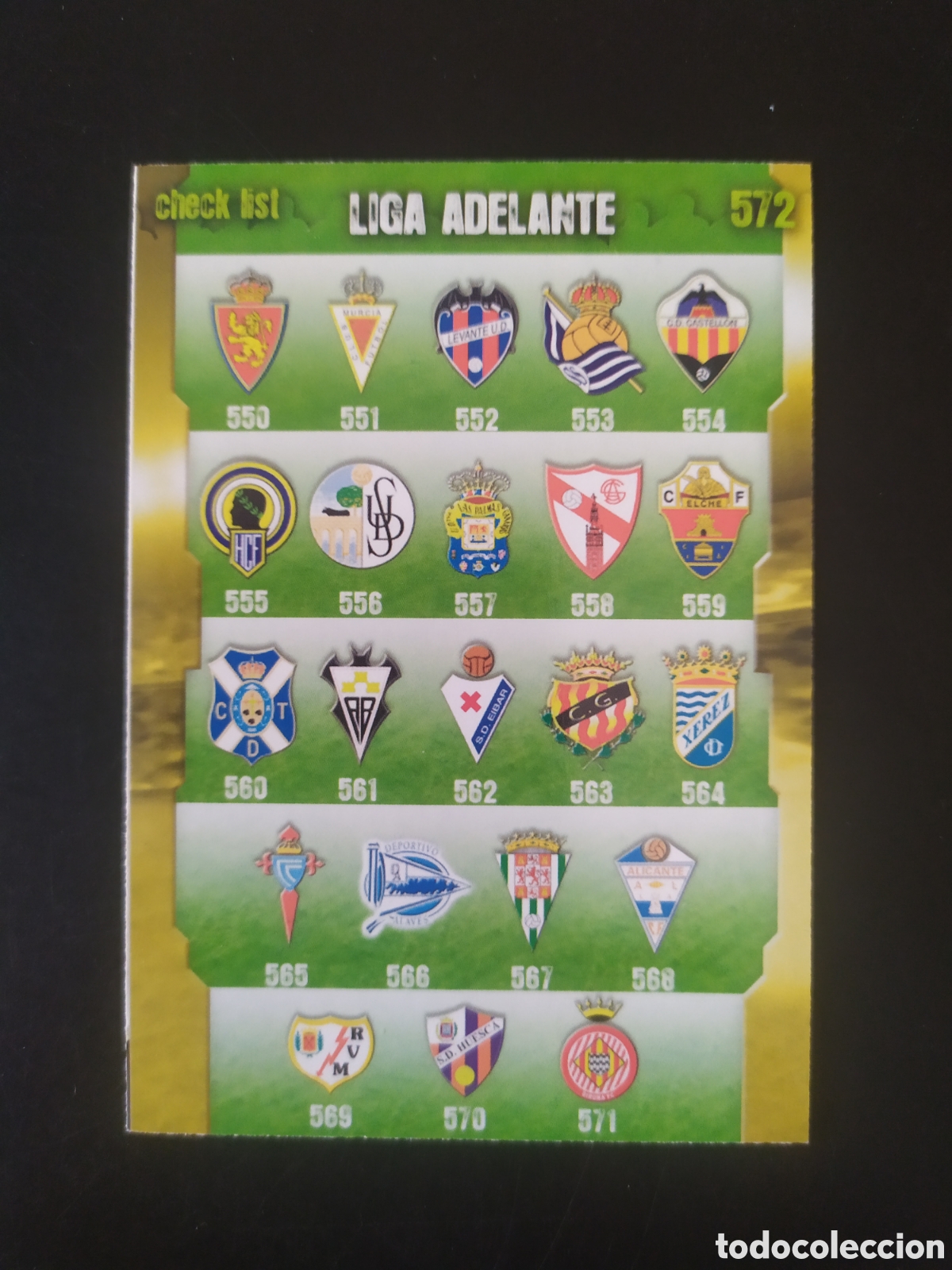 Cartes &agrave; collectionner de Football: Mundicromo fichas Liga 2008 2009 08 09 check list escudos Liga adelante bajas n&deg; 572
