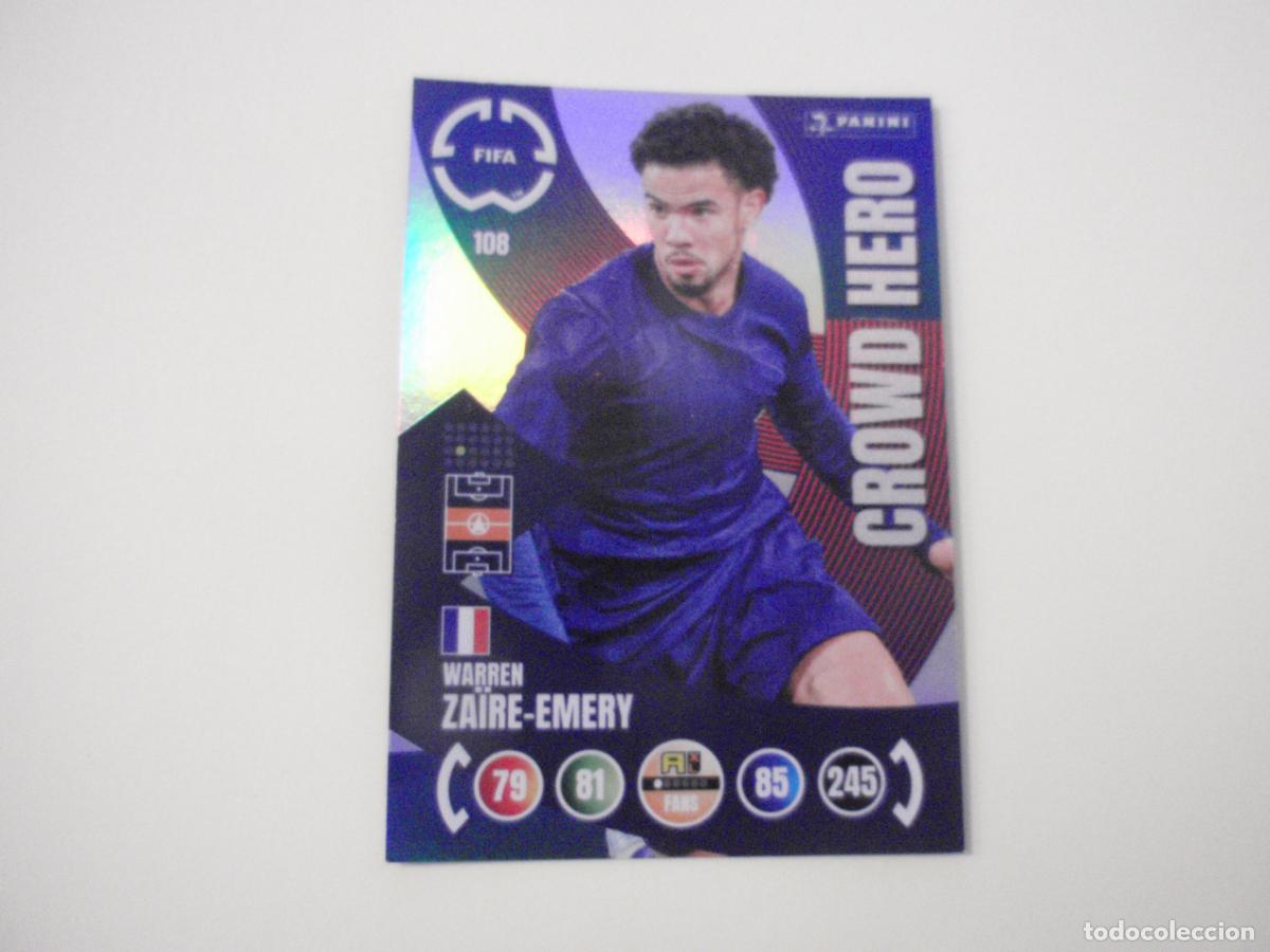 Cartes &agrave; collectionner de Football: 108 ZAIRE-EMERY CROWD HERO. Trading Card ADRENALYN CLUB WORLD CUP 2025 PANINI. Mundial de Clubes 25