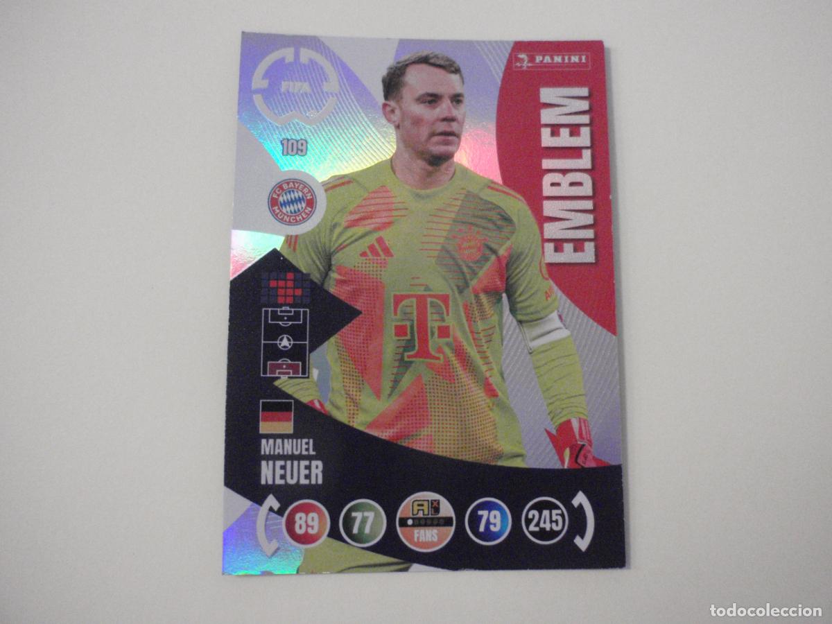 Cartes &agrave; collectionner de Football: 109 NEUER EMBLEM. Trading Card ADRENALYN CLUB WORLD CUP 2025 PANINI. Mundial de Clubes 25