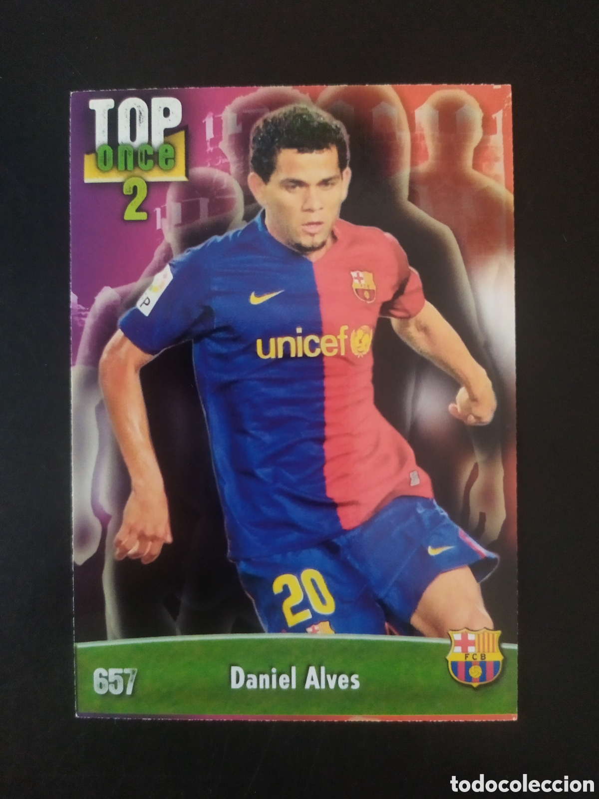 Cartes &agrave; collectionner de Football: Mundicromo fichas Liga 2008 2009 08 09 Dani Alves TOP once 2 n&deg; 657 Barcelona