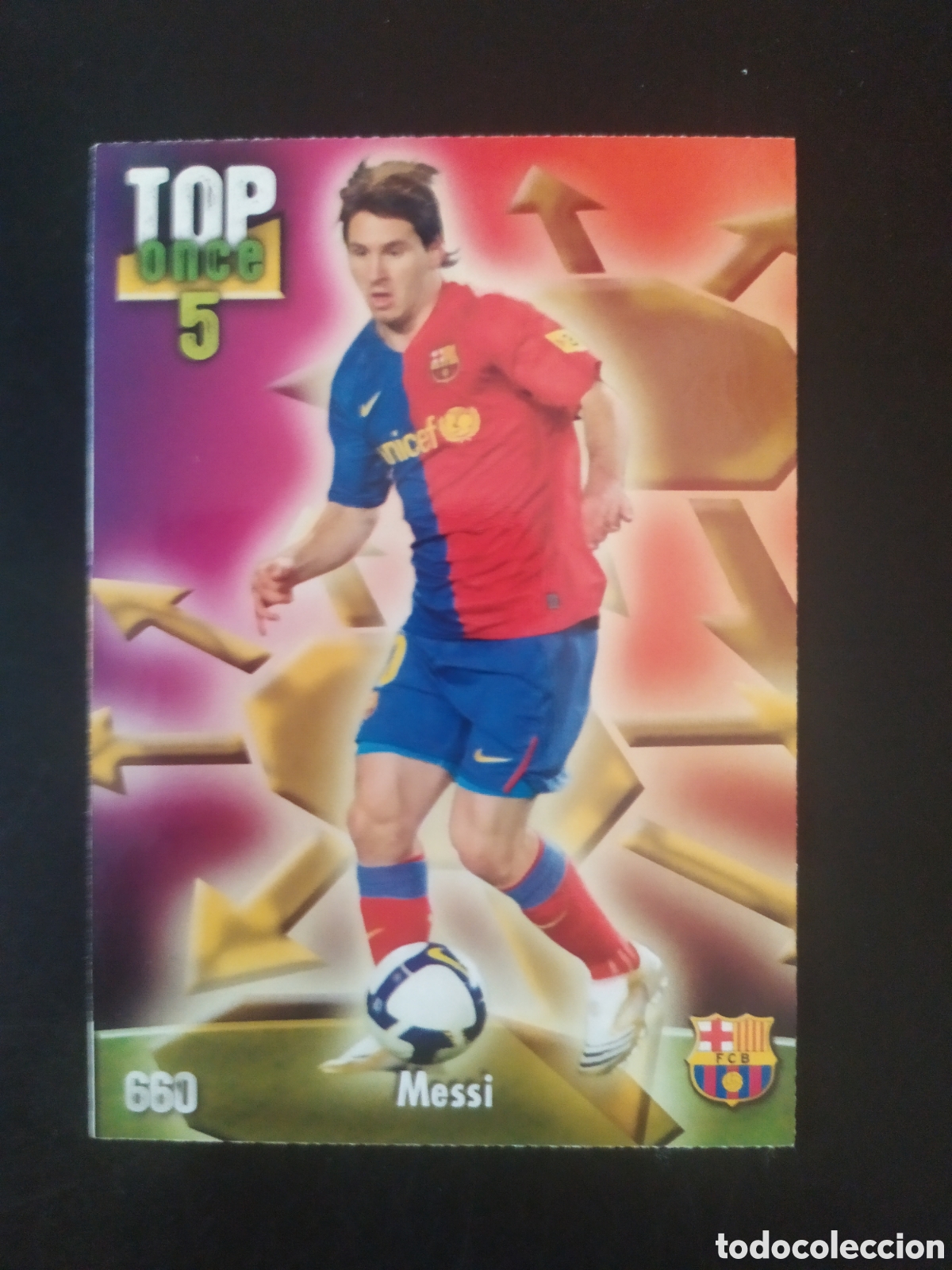 Cromos de f&uacute;tbol: Mundicromo fichas Liga 2008 2009 08 09 Messi TOP once 5 n&deg; 660 Barcelona