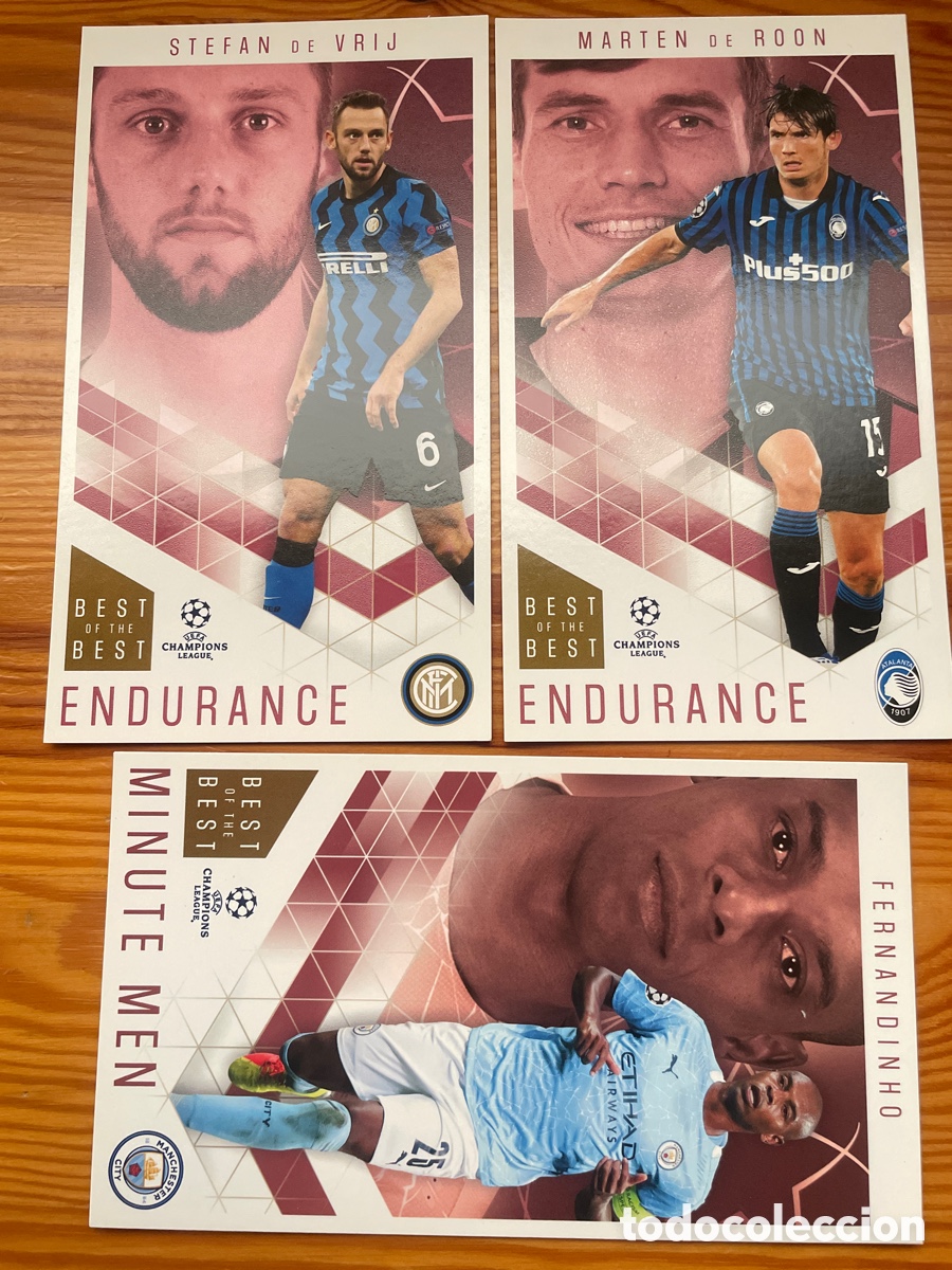 Cromos de f&uacute;tbol: Lote 3 cromos Best of the best De vrij De roon Fernandinho