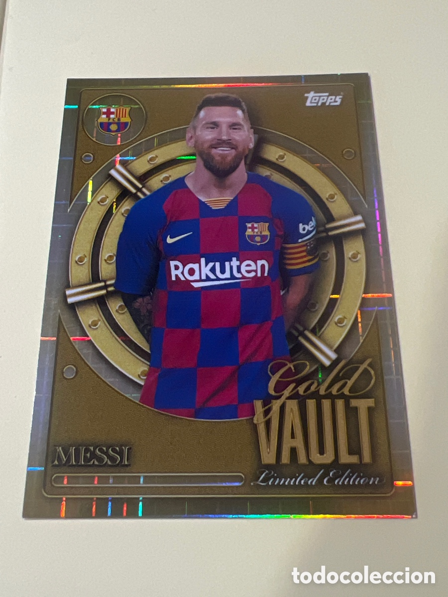 Cromos de f&uacute;tbol: GV-6 GV6 LIONEL MESSI GOLD VAULT LIMITED EDITION TOPPS BARCELONA COLLECTOR TIN 25 26 2025 2026