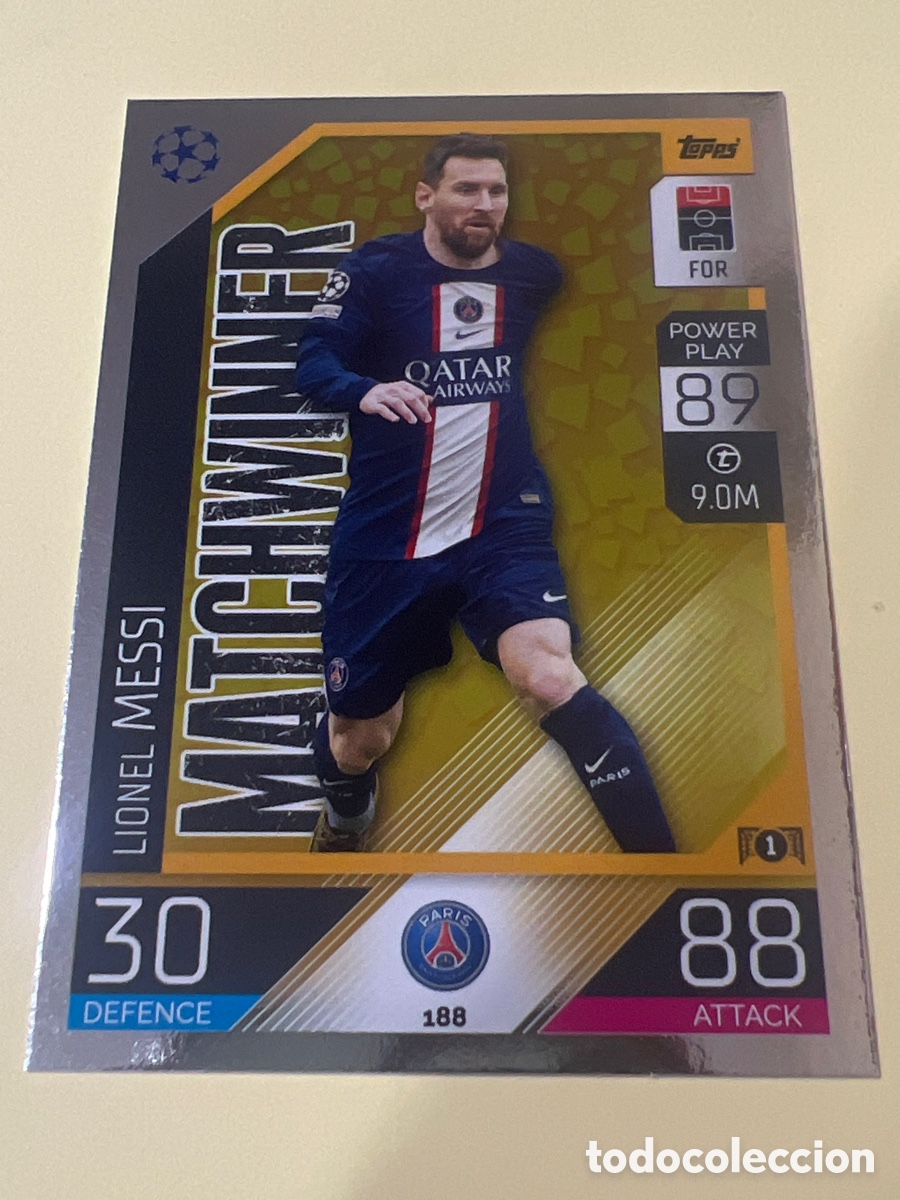 Cromos de f&uacute;tbol: C8637. MESSI 188 PARIS SAINT GERMAIN MATCHWINNER TOPPS CHAMPIONS LEAGUE MATCH ATTAX 2022 2023 22 23