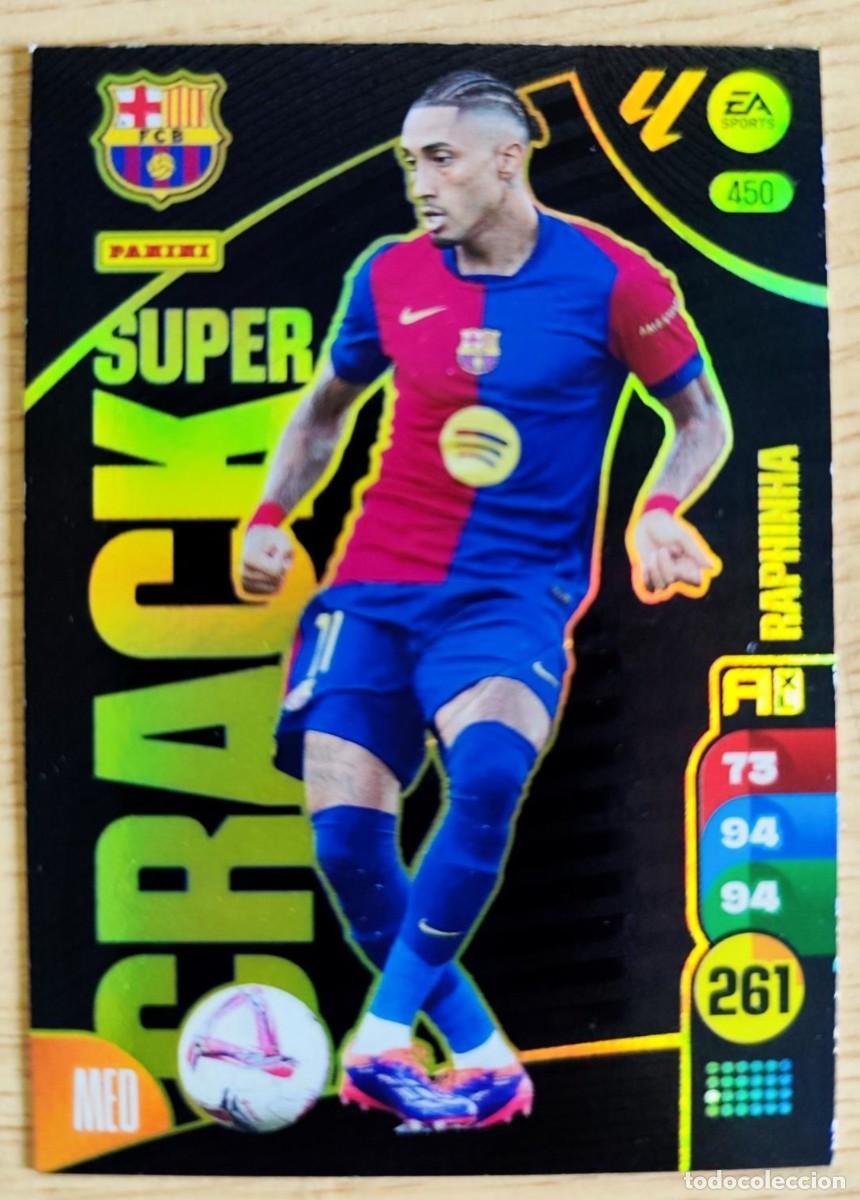 Cromos de f&uacute;tbol: CARD FOOTBALL 450 RAPHINHA FC BARCELONA SUPER CRACK ADRENALYN XL 2024 2025