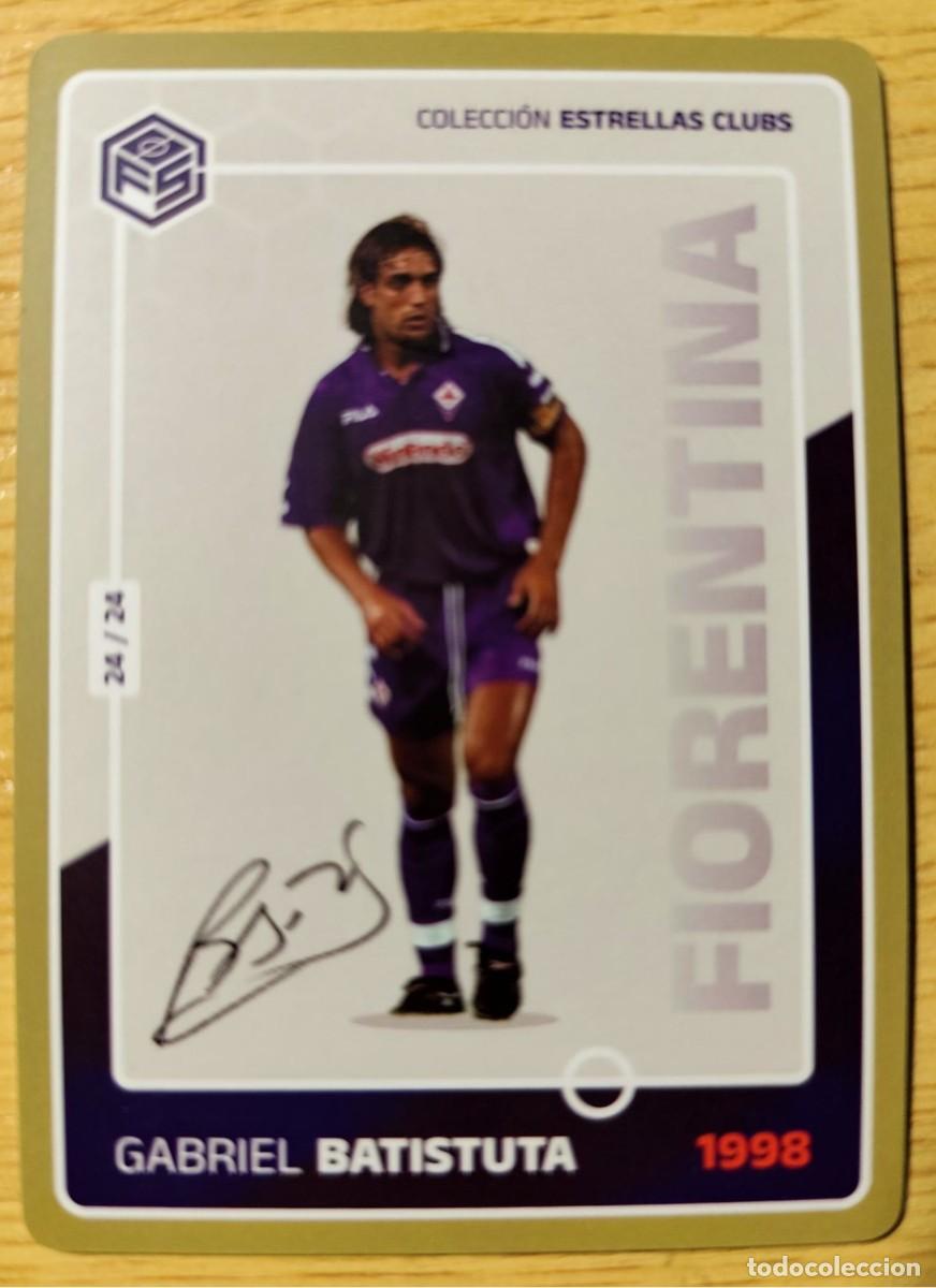 Cromos de f&uacute;tbol: CARD FOOTBALL GABRIEL BATISTUTA FIORENTINA COLECCION ESTRELLAS DE CLUBS 1998 24/24