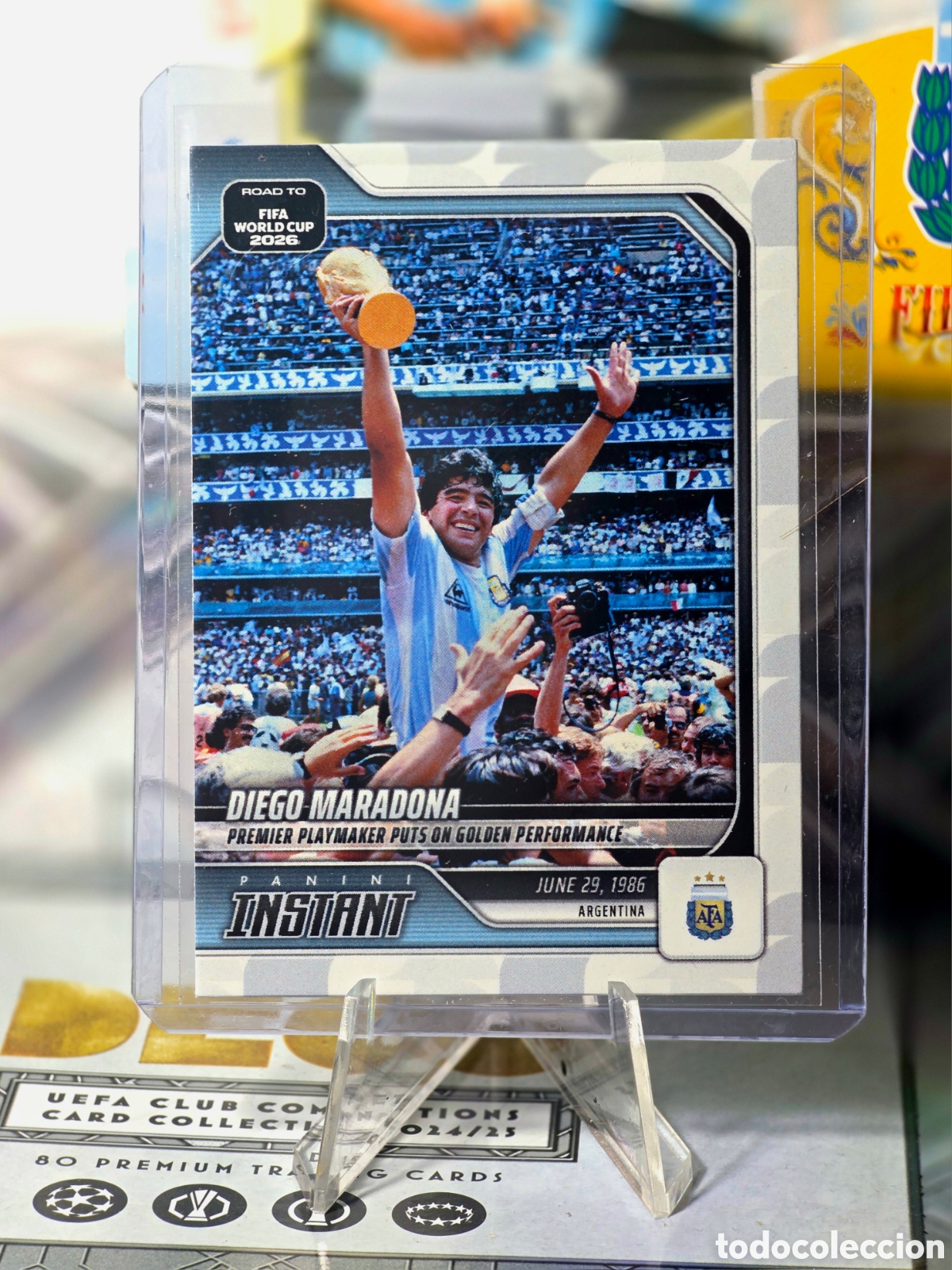 Cromos de f&uacute;tbol: Diego Maradona Panini Instant #18 Argentina World Cup 1986
