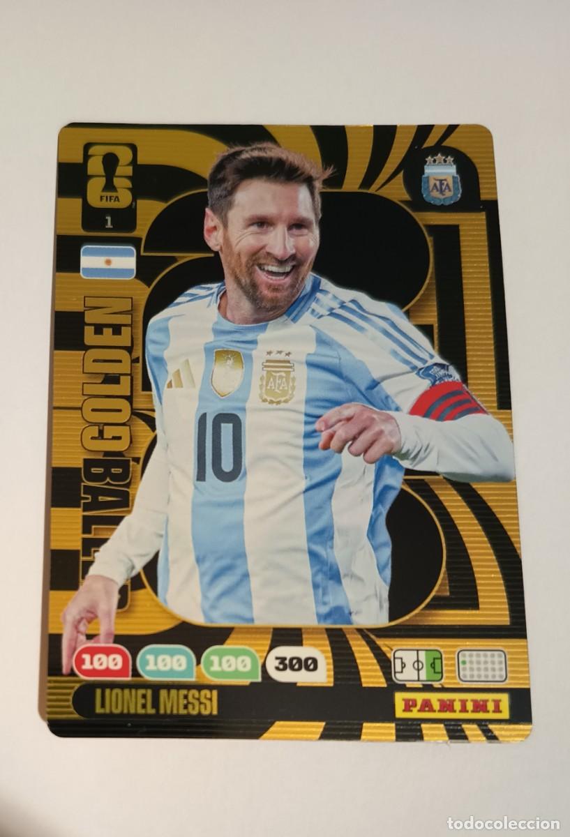 Cromos de f&uacute;tbol: CARD 1 LIONEL LEO MESSI ARGENTINA GOLDEN BALLER - ADRENALYN XL FIFA WORLD CUP MUNDIAL 2026 PANINI