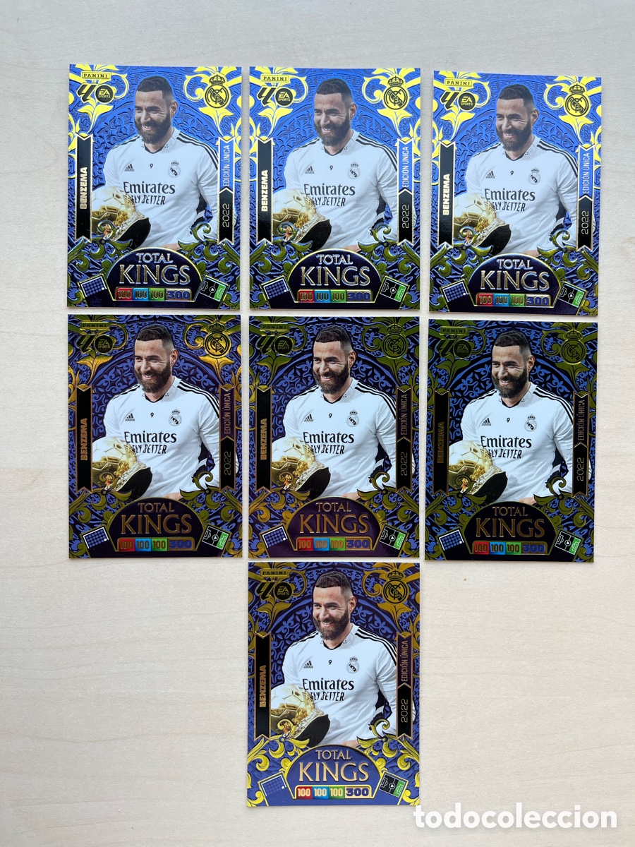 Cromos de f&uacute;tbol: Lote 7 Benzema (2022) Total Kings Adrenalyn 2025-26 - Real Madrid
