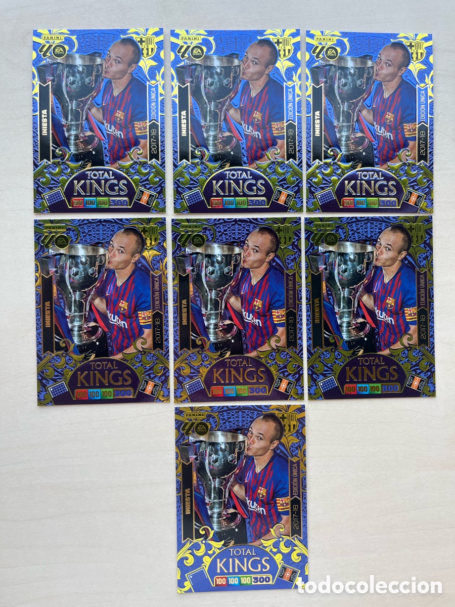 Cromos de f&uacute;tbol: Lote 7 Iniesta (2017-18) Total Kings Adrenalyn 2025-26 - FC Barcelona