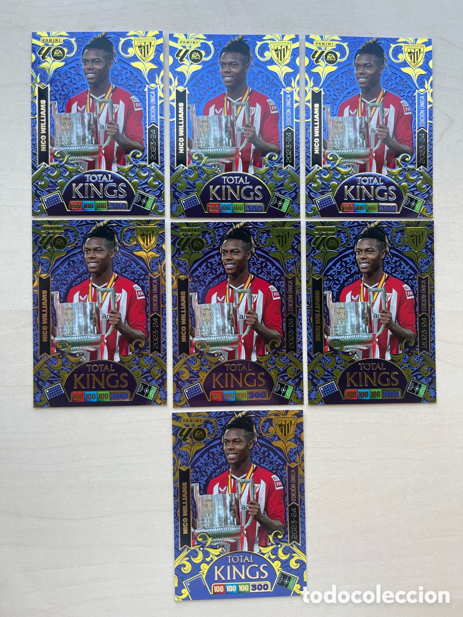 Cromos de f&uacute;tbol: Lote 7 Nico Williams (2023-24) Total Kings Adrenalyn 2025-26 - Athletic Club