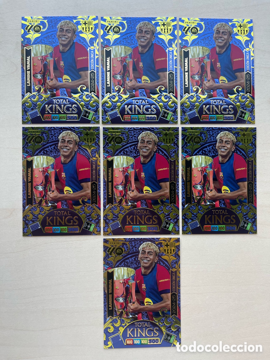 Cromos de f&uacute;tbol: Lote 7 Lamine Yamal (2024-25) Total Kings Adrenalyn 2025-26 - FC Barcelona