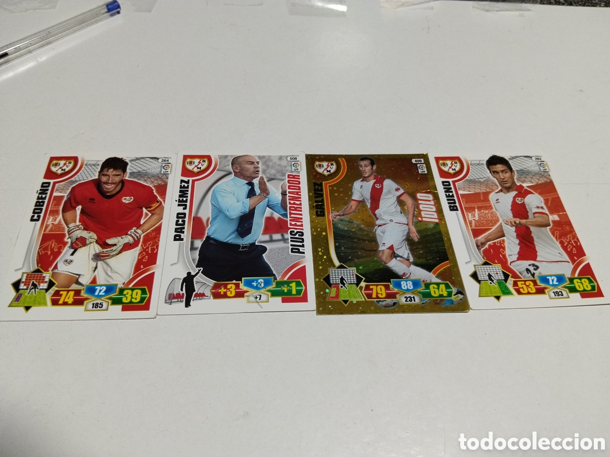 Cromos de f&uacute;tbol: 4 Cromos Rayo Vallecano 2013-2014