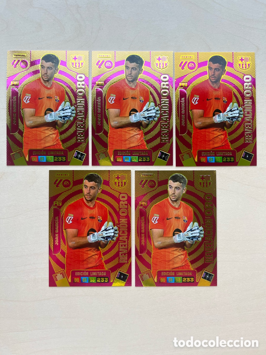 Cromos de f&uacute;tbol: Lote 5 Joan Garc&iacute;a Revelaci&oacute;n Oro Adrenalyn 2025-26 - FC Barcelona