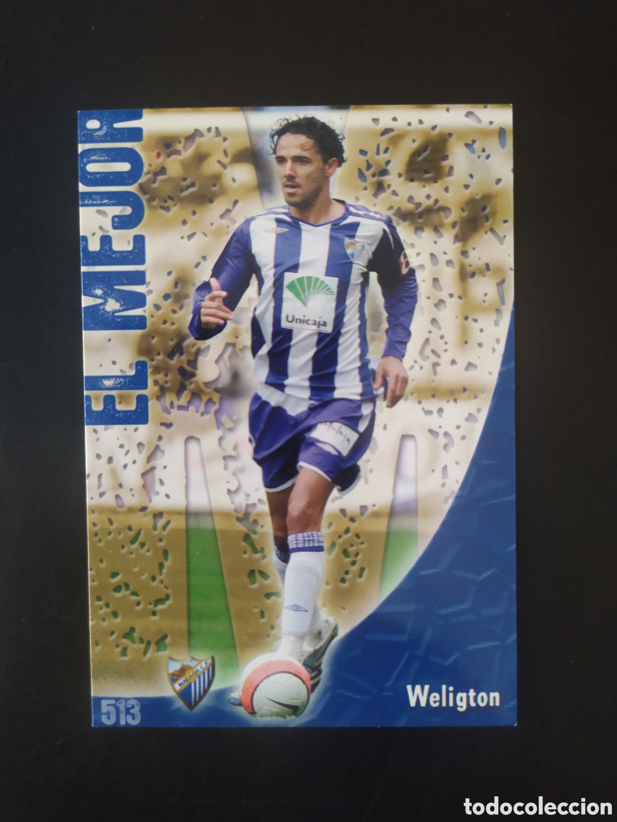 Cromos de f&uacute;tbol: Mundicromo fichas Liga 2008 2009 08 09 Weligton mate puntas cuadradas n&deg; 513 Malaga