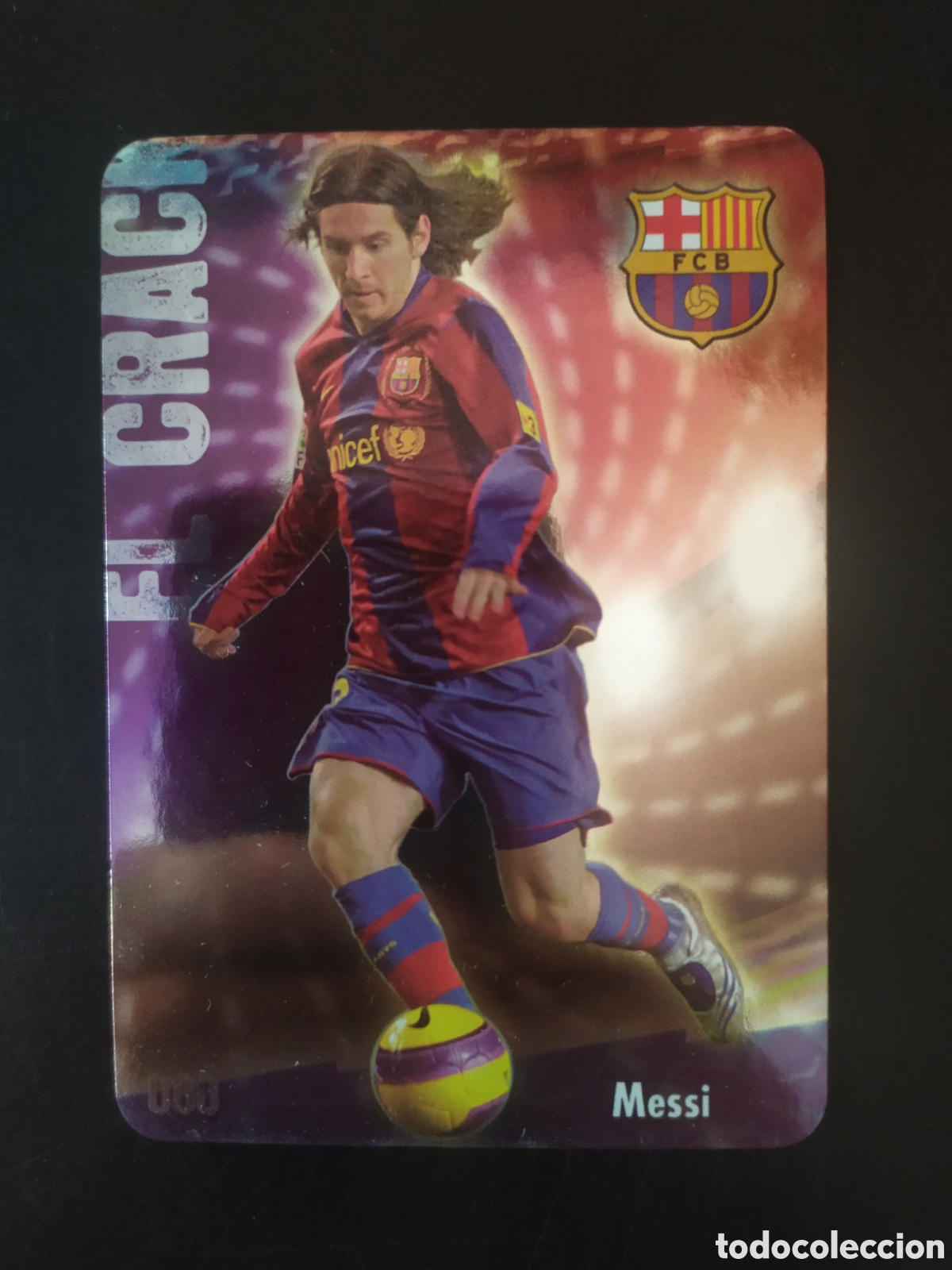 Cromos de f&uacute;tbol: Mundicromo fichas Liga 2008 2009 08 09 Messi brillo liso puntas redondas n&deg; 80 Barcelona