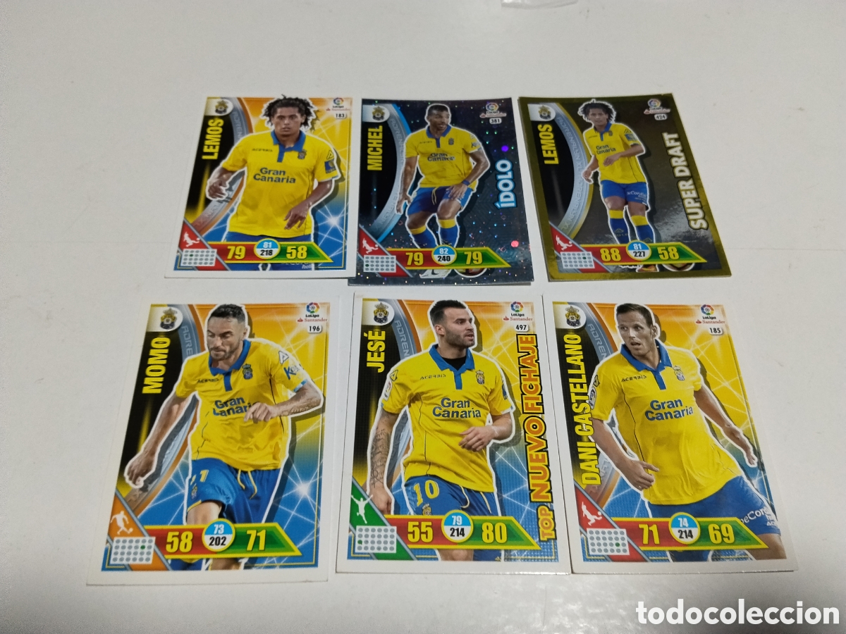 Cromos de f&uacute;tbol: 6 Cromos Uni&oacute;n deportiva las palmas 2016-2017