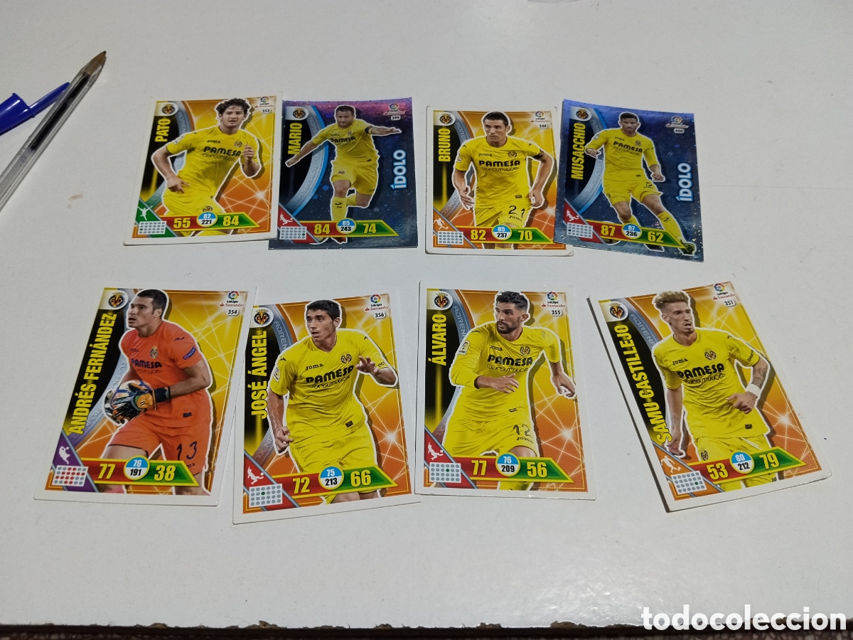 Cromos de f&uacute;tbol: 8 Cromos Villareal C.F 2016-2017