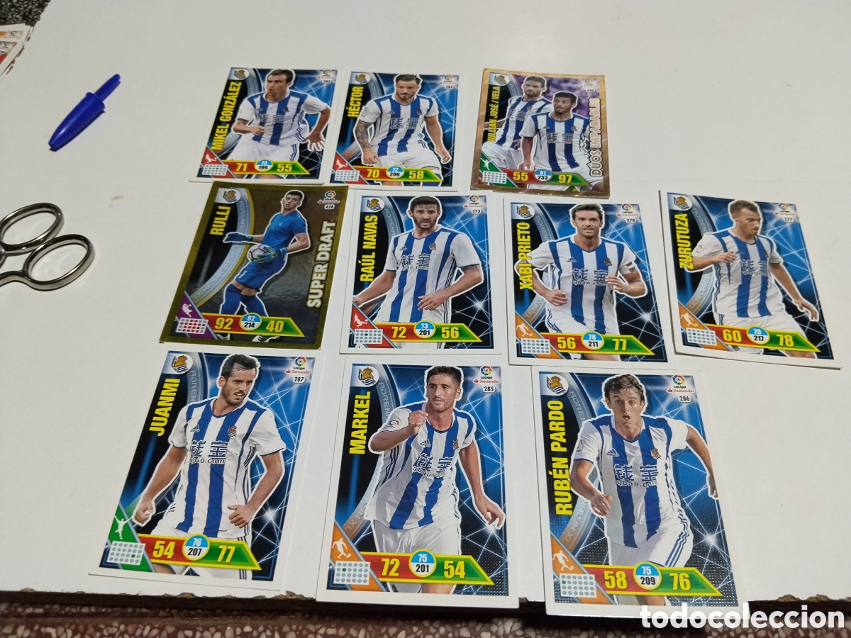 Cromos de f&uacute;tbol: 10 Cromos Real Sociedad 2016-2017