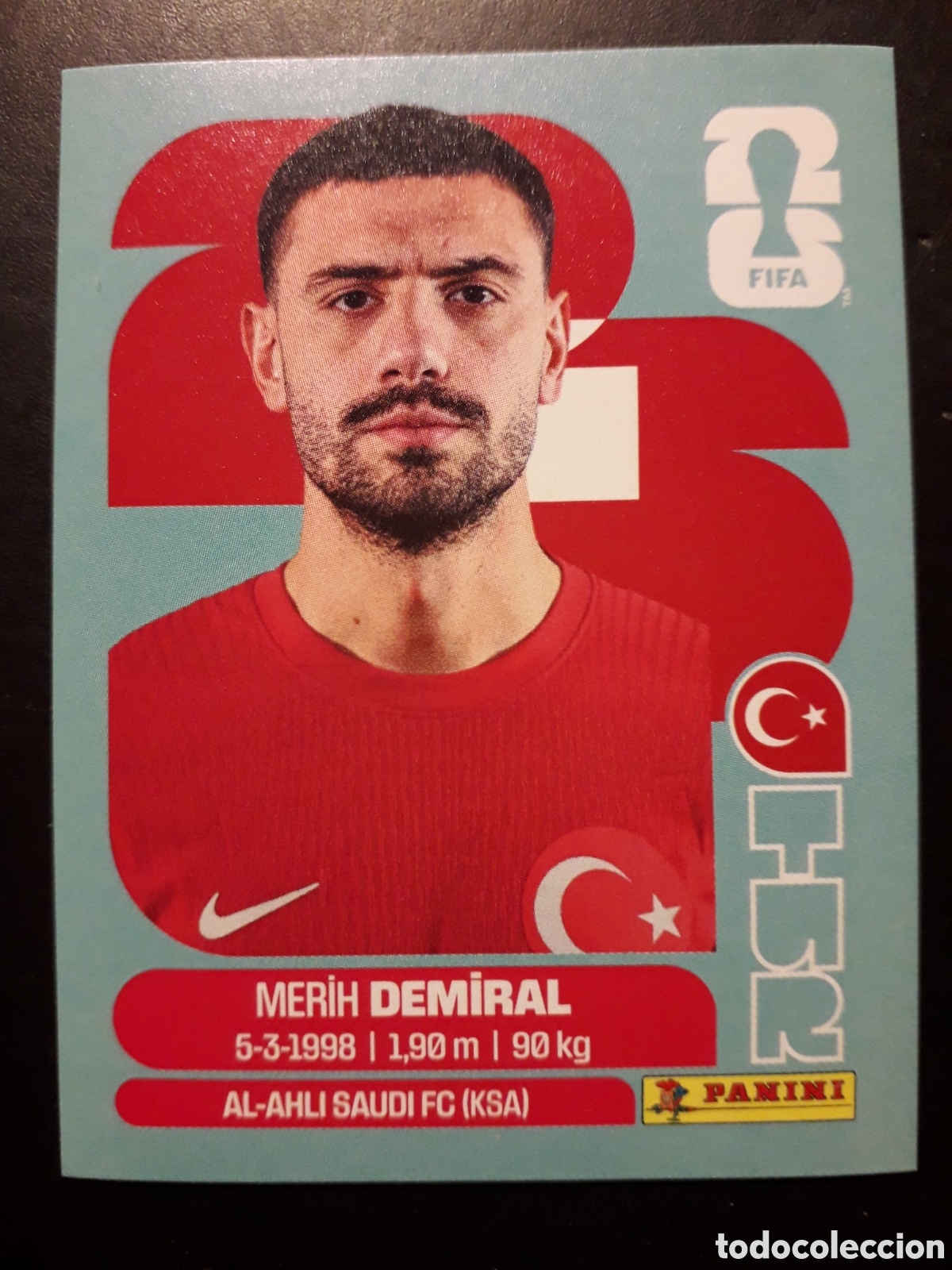 Cromos de f&uacute;tbol: DEMIRAL TURQU&Iacute;A TUR 7 MUNDIAL F&Uacute;TBOL 2026 FIFA WORLD CUP PANINI SIN PEGAR PEDIDO M&Iacute;NIMO 3&euro;