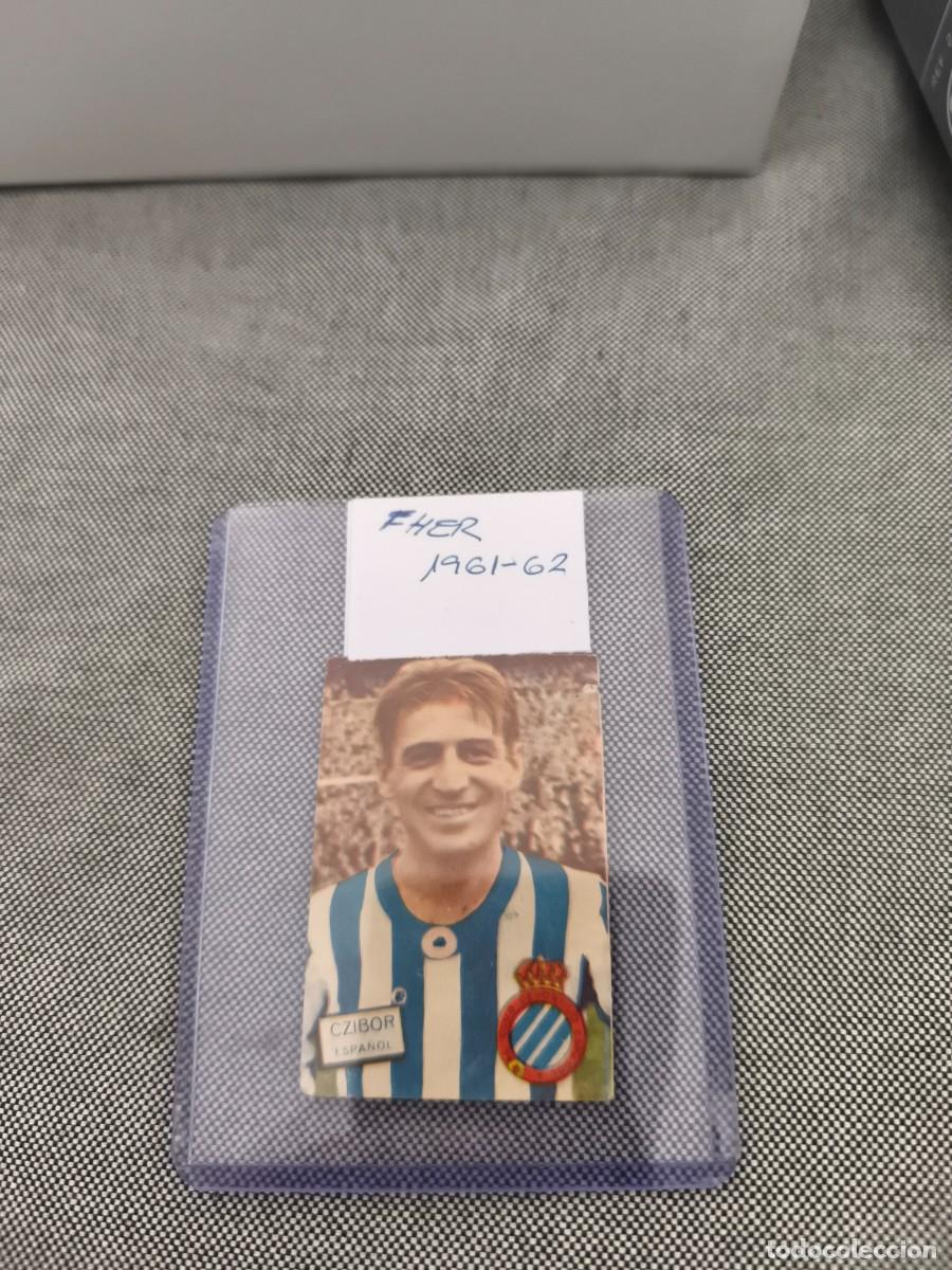 Cromos de f&uacute;tbol: Cromo Czibor R.C.D. Espa&ntilde;ol. Fher 61/62. Cromo sin pegar