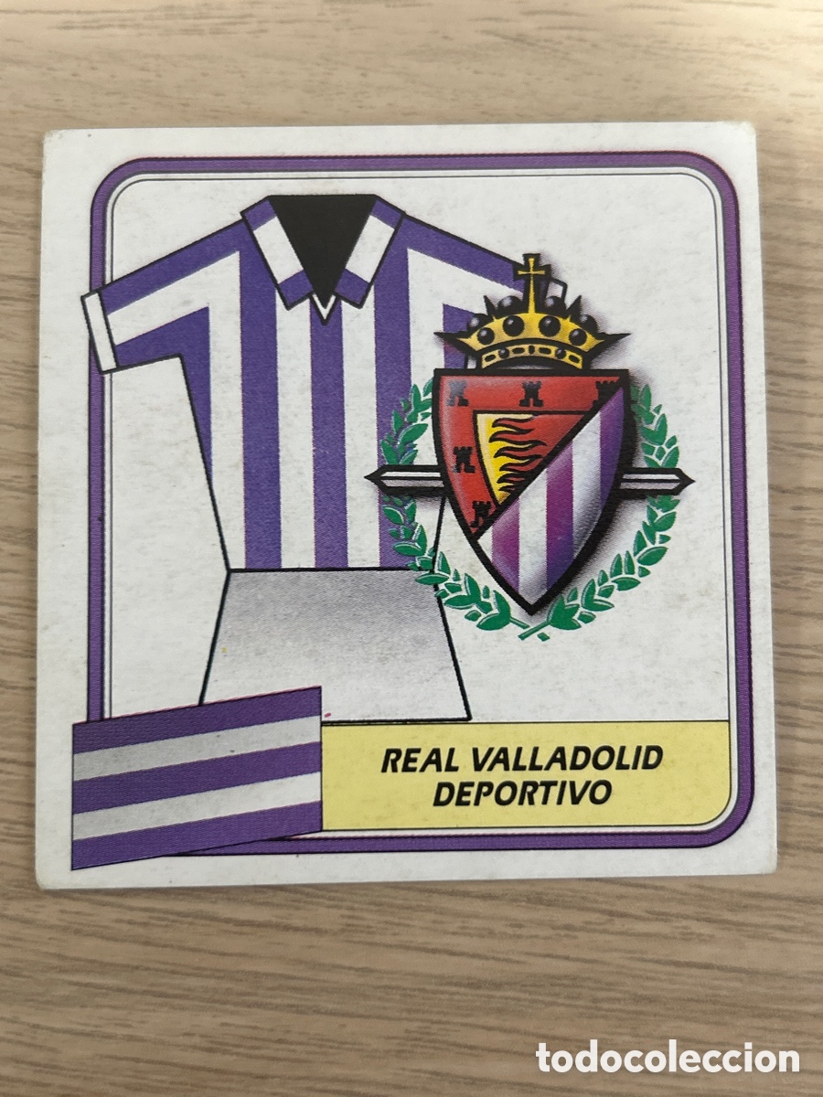Cartes &agrave; collectionner de Football: UNIFORME Y ESCUDO VALLADOLID LIGA ESTE 1989 1990 89 90 SIN PEGAR NUNCA PEGADO