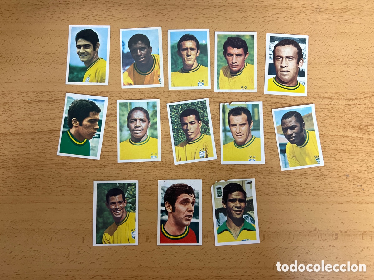 Cromos de f&uacute;tbol: 1970 Mundial M&eacute;xico Brasil 13 cromos FKS despegados
