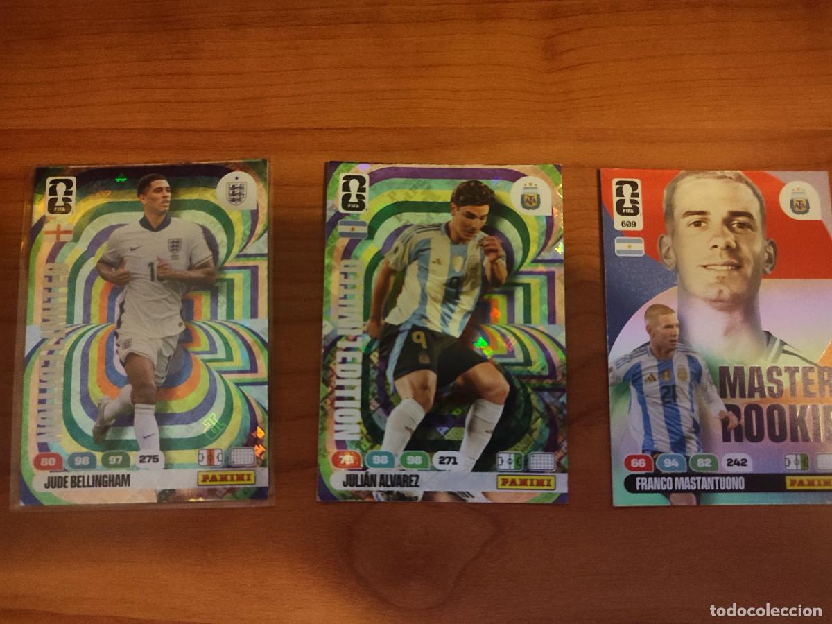 Cromos de f&uacute;tbol: Lote Limited Edition Bellingham, Julian Alvarez + Mastantuono