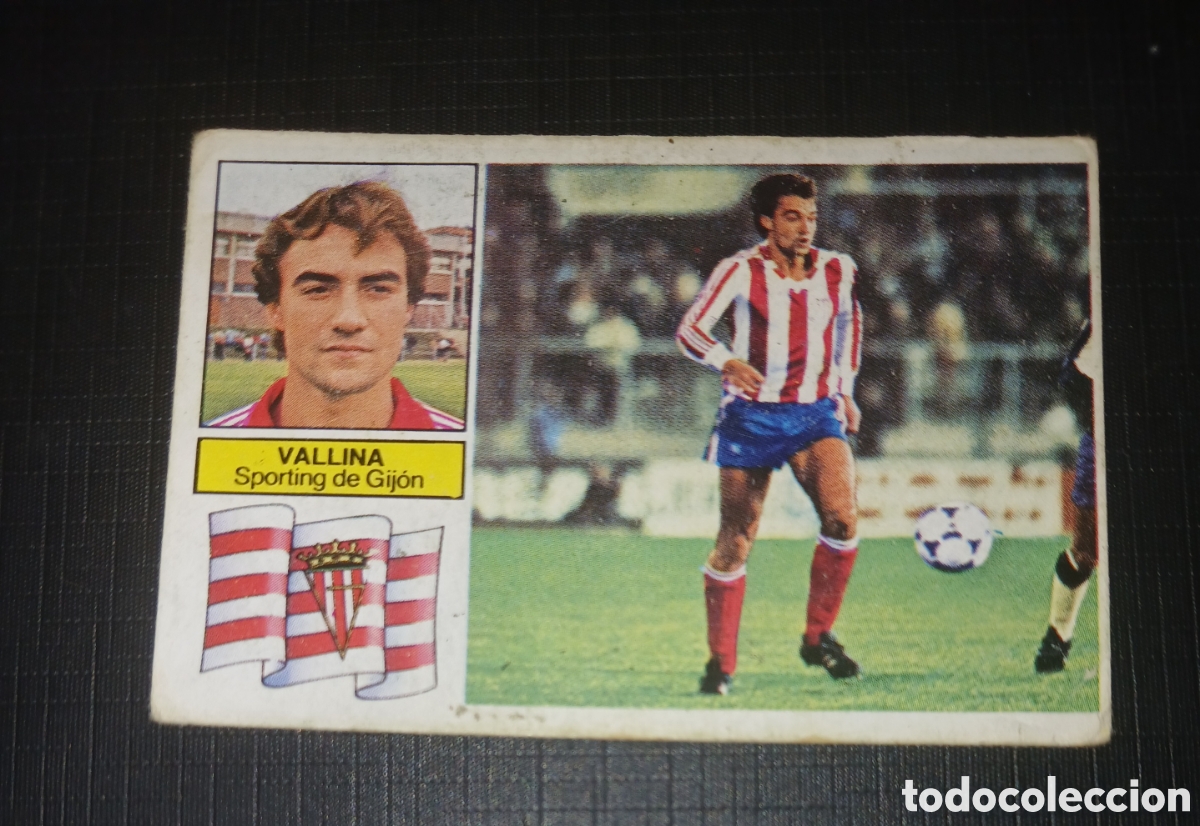 Cartes &agrave; collectionner de Football: Cromo Vallina Sporting de Gij&oacute;n Baja Ed. Este Liga 1982 1983 82-83 Sin pegar, nunca pegado
