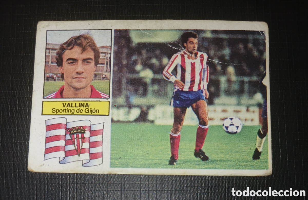 Cromos de f&uacute;tbol: Cromo Vallina Sporting de Gij&oacute;n Baja Ed. Este Liga 1982 1983 82-83 Sin pegar, nunca pegado