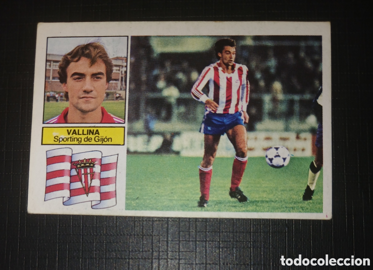 Cromos de f&uacute;tbol: Cromo Vallina Sporting de Gij&oacute;n Baja Ed. Este Liga 1982 1983 82-83 Sin pegar, nunca pegado