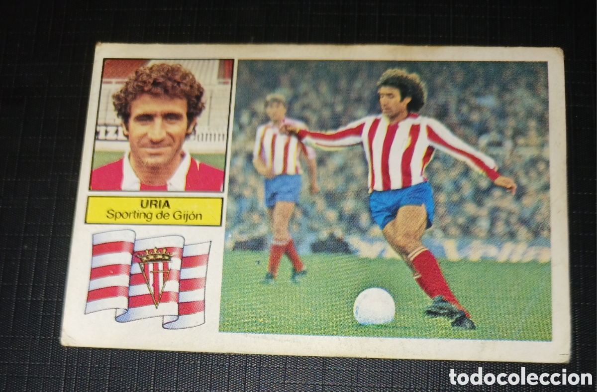 Cromos de f&uacute;tbol: Cromo Uria Sporting de Gij&oacute;n Ed. Este Liga 1982 1983 82-83 Sin pegar, nunca pegado
