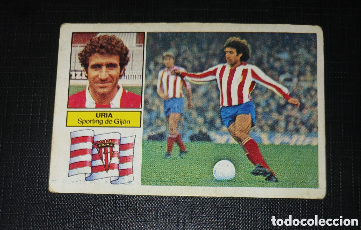 Cromos de f&uacute;tbol: Cromo Uria Sporting de Gij&oacute;n Ed. Este Liga 1982 1983 82-83 Sin pegar, nunca pegado