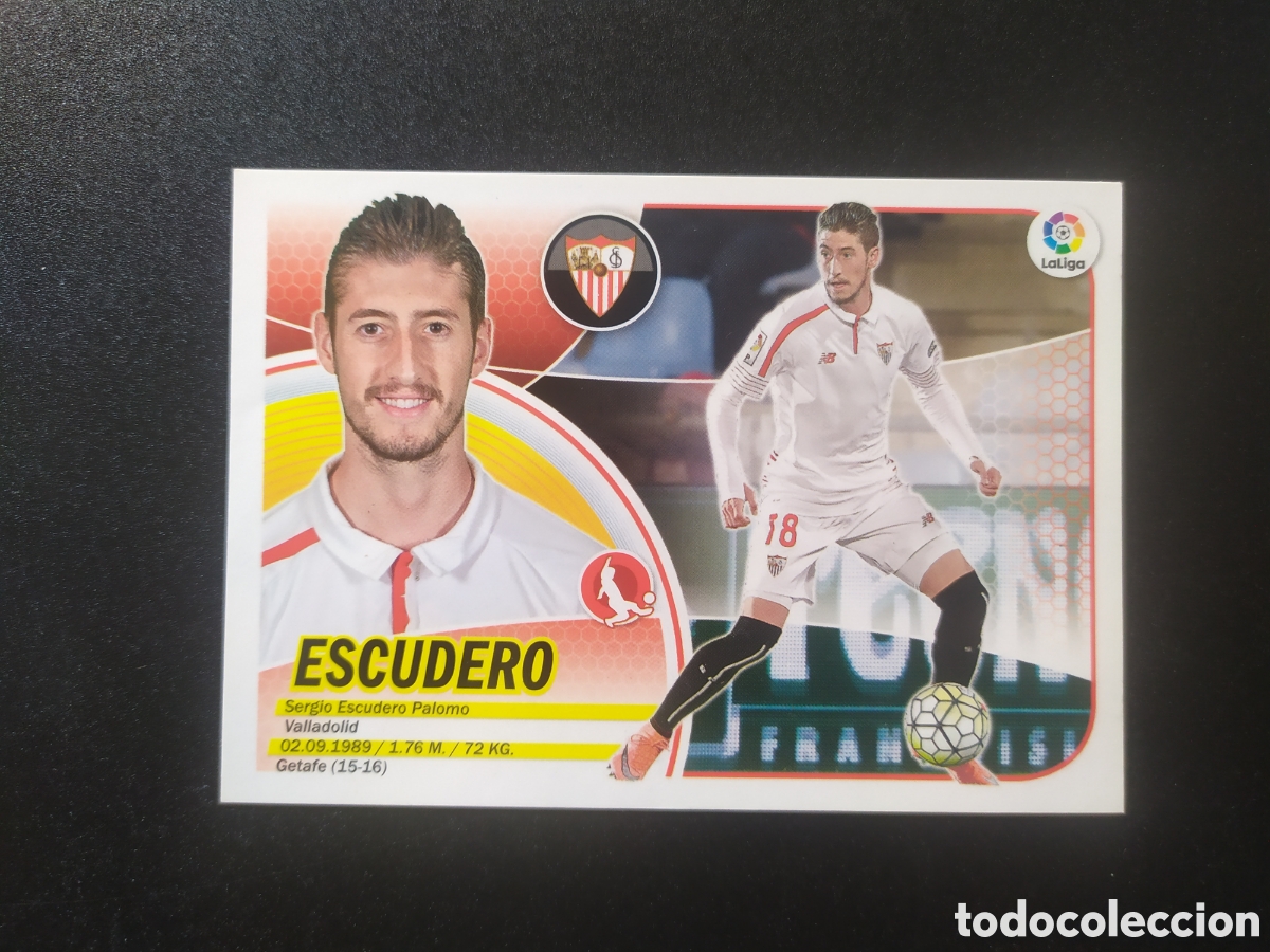 Cromos de f&uacute;tbol: Liga este 2016 2017 16 17 panini Escudero n&deg; 8B 8 B Sevilla logo viejo