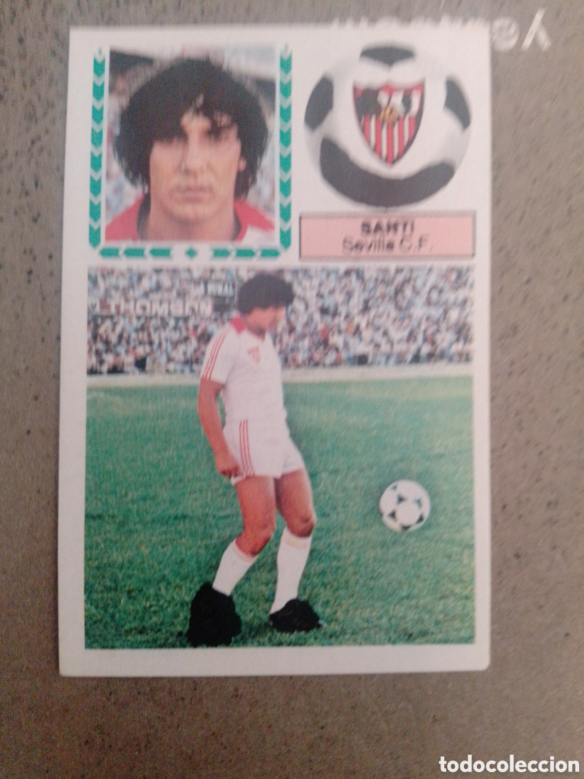 Cromos de f&uacute;tbol: SANTI ERROR IMPRESION SEVILLA 1983-84 ESTE SIN PEGAR